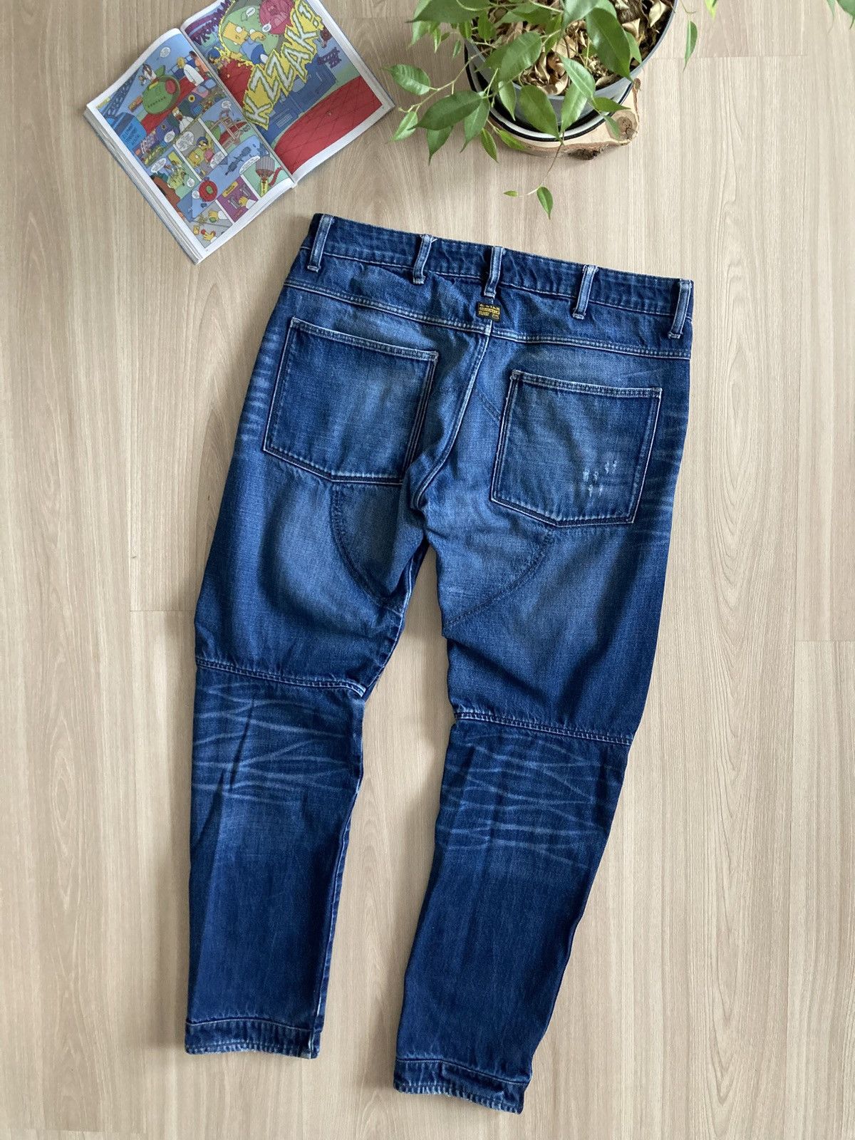 G-Star Vintage G-Star Raw 3D Low Tapered Denim Dirty Pants Jeans Size US 34 / EU 50 - 3 Thumbnail