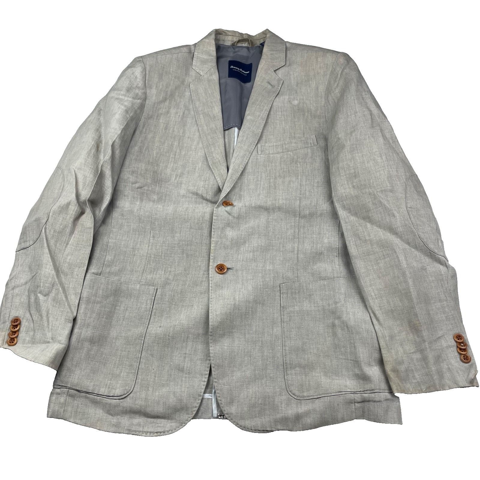 Tommy Bahama Tommy Bahama Men’s 100% Irish Linen 2-Button Blazer Beige/Ta Size 40R - 2 Thumbnail