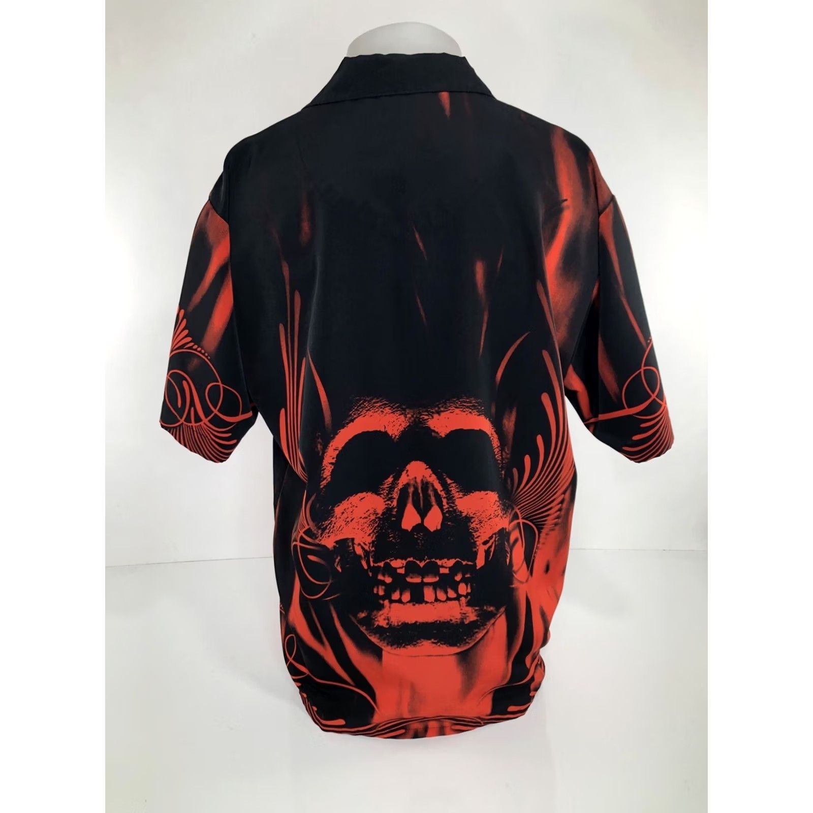 Vintage DRAGONFLY / TREASURE ISLAND Las VEGAS Casino Metal Button-Up Shirt L Mens Red Black Short Sleeve Size US L / EU 52-54 / 3 - 5 Thumbnail