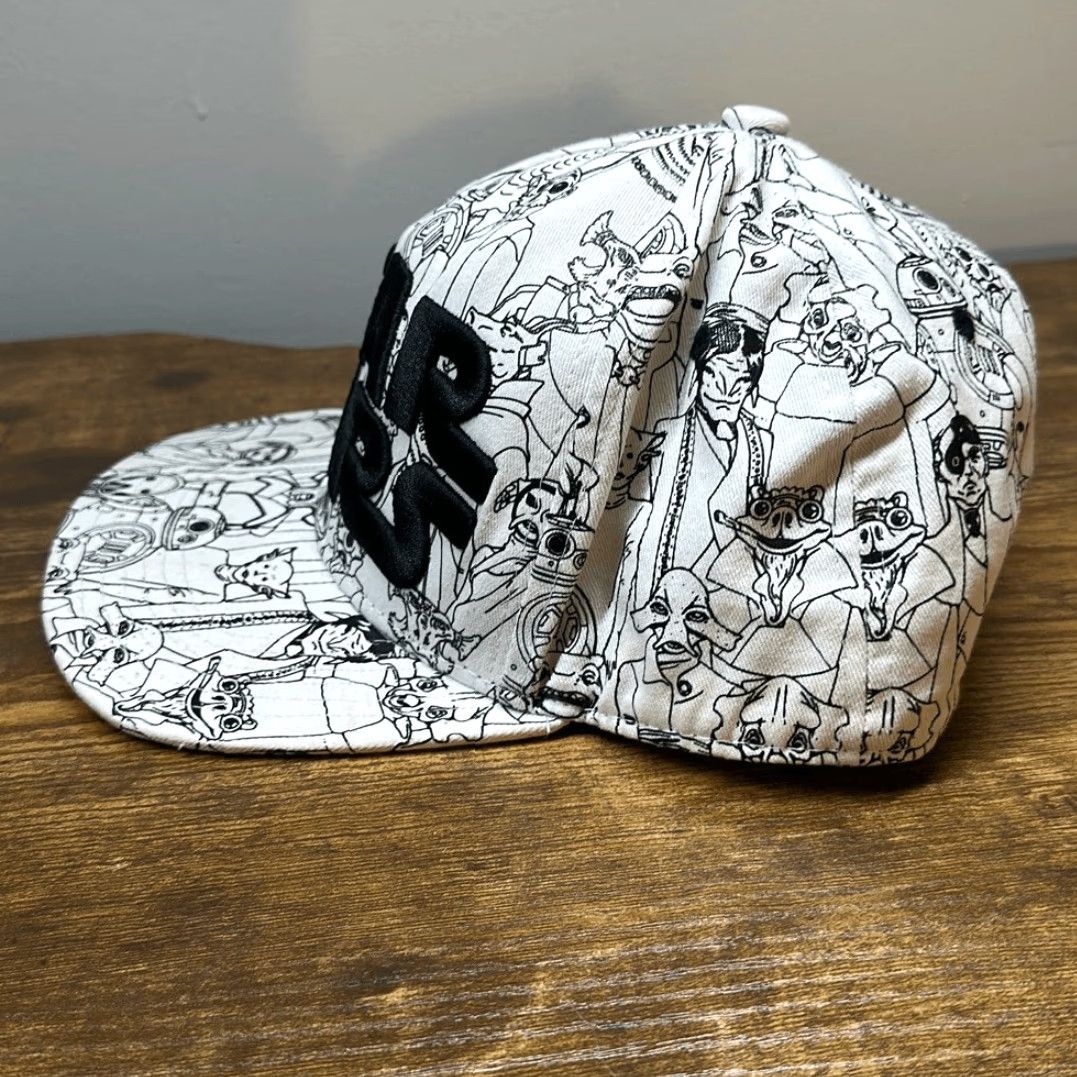 Star Wars STAR WARS Hat Snapback Trucker Baseball Black & White Character Sketches Embroidered Unisex Adults One Size Black Size ONE SIZE - 3 Thumbnail