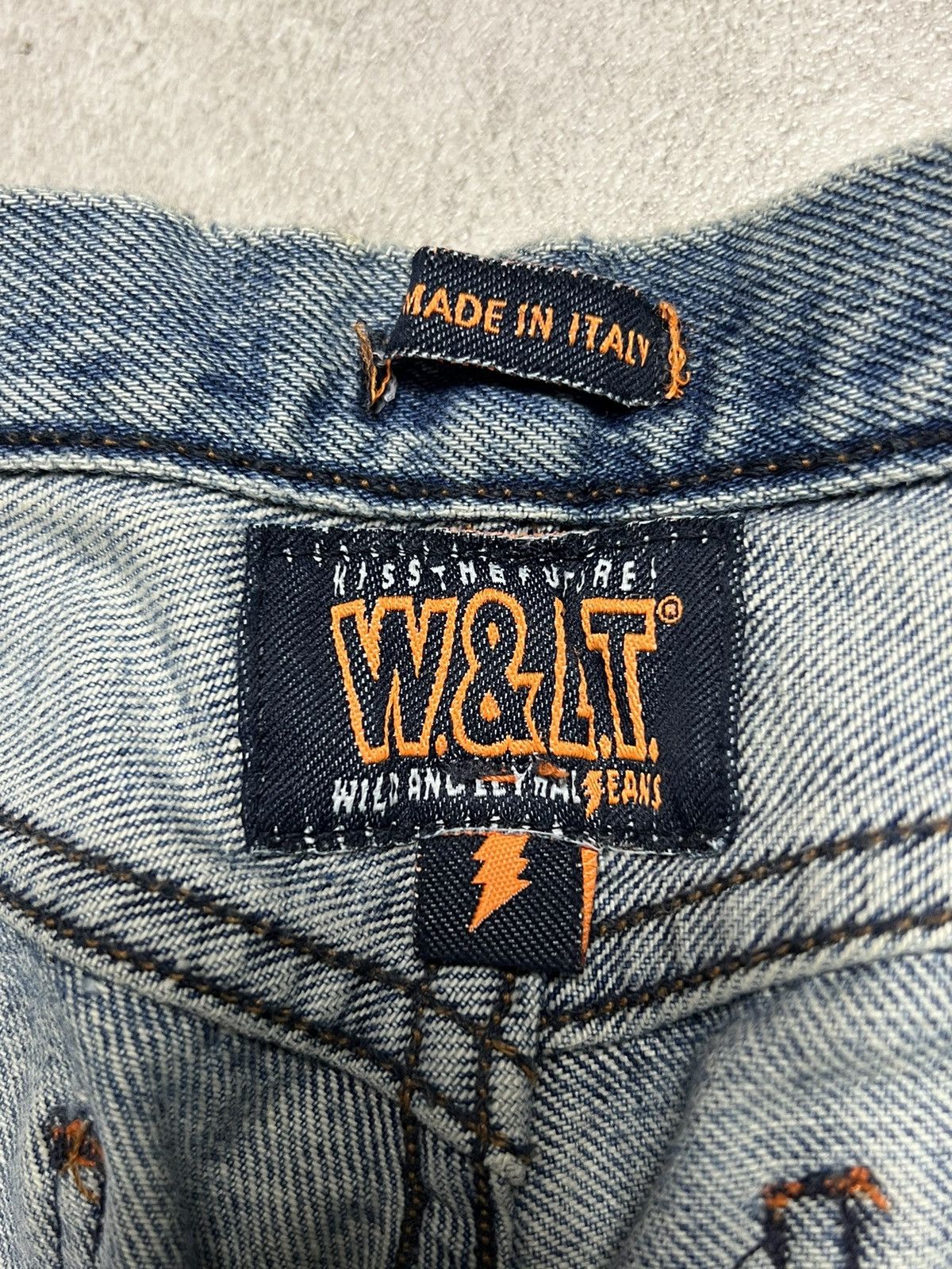 W&LT W&LT Graffiti Print Denim Jeans Size US 28 / EU 44 - 4 Thumbnail