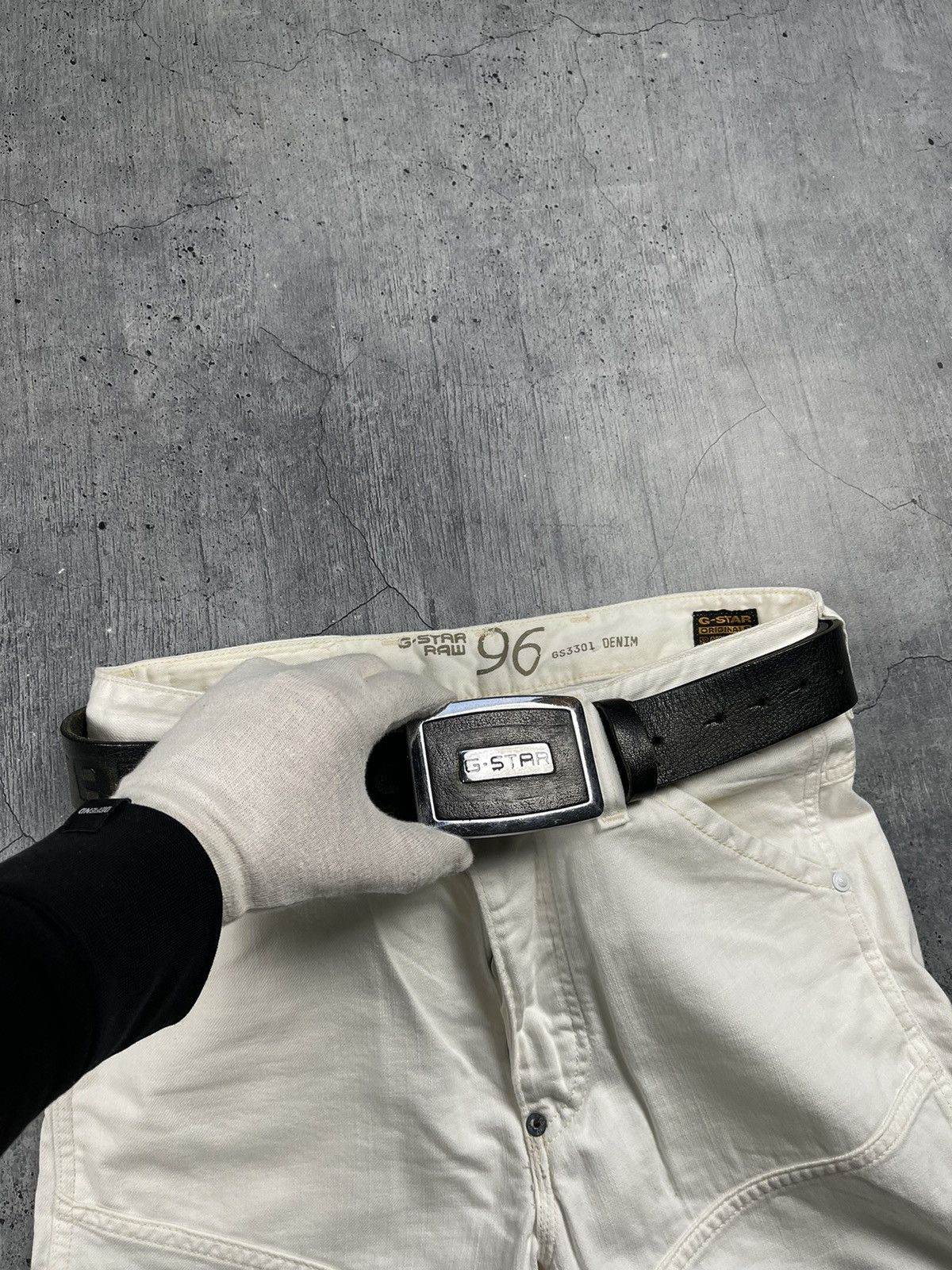 G-Star × Vintage G-Star Raw Belt Leather Vintage Y2K Multilogo Japanese Brand Size ONE SIZE - 1 Thumbnail