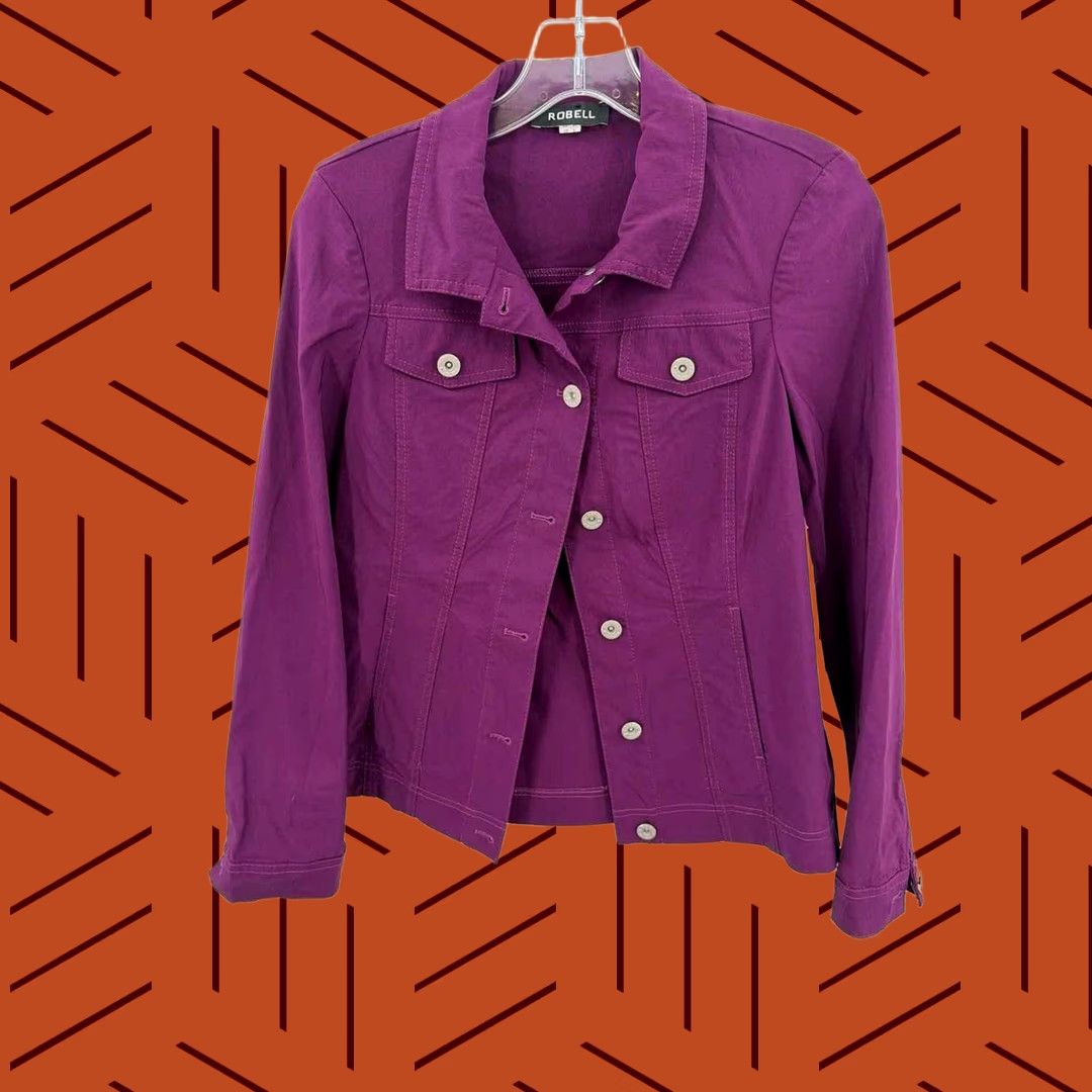 Vintage Pre-Owned Robell Purple Size 4 Button Jacket Size S / US 4 / IT 40 - 1 Thumbnail