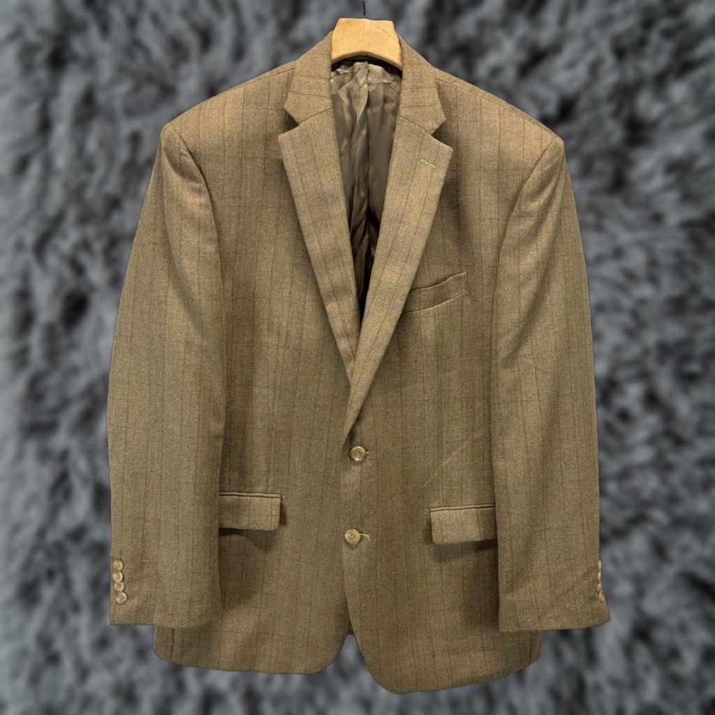 Ralph Lauren Lauren Ralph Lauren Herringbone Blazer Jacket Sport Coat Sz 44R Mens Brown Regular Two-Button Brown Herringbone Blazer Coat Jacket Size 44R - 1 Thumbnail