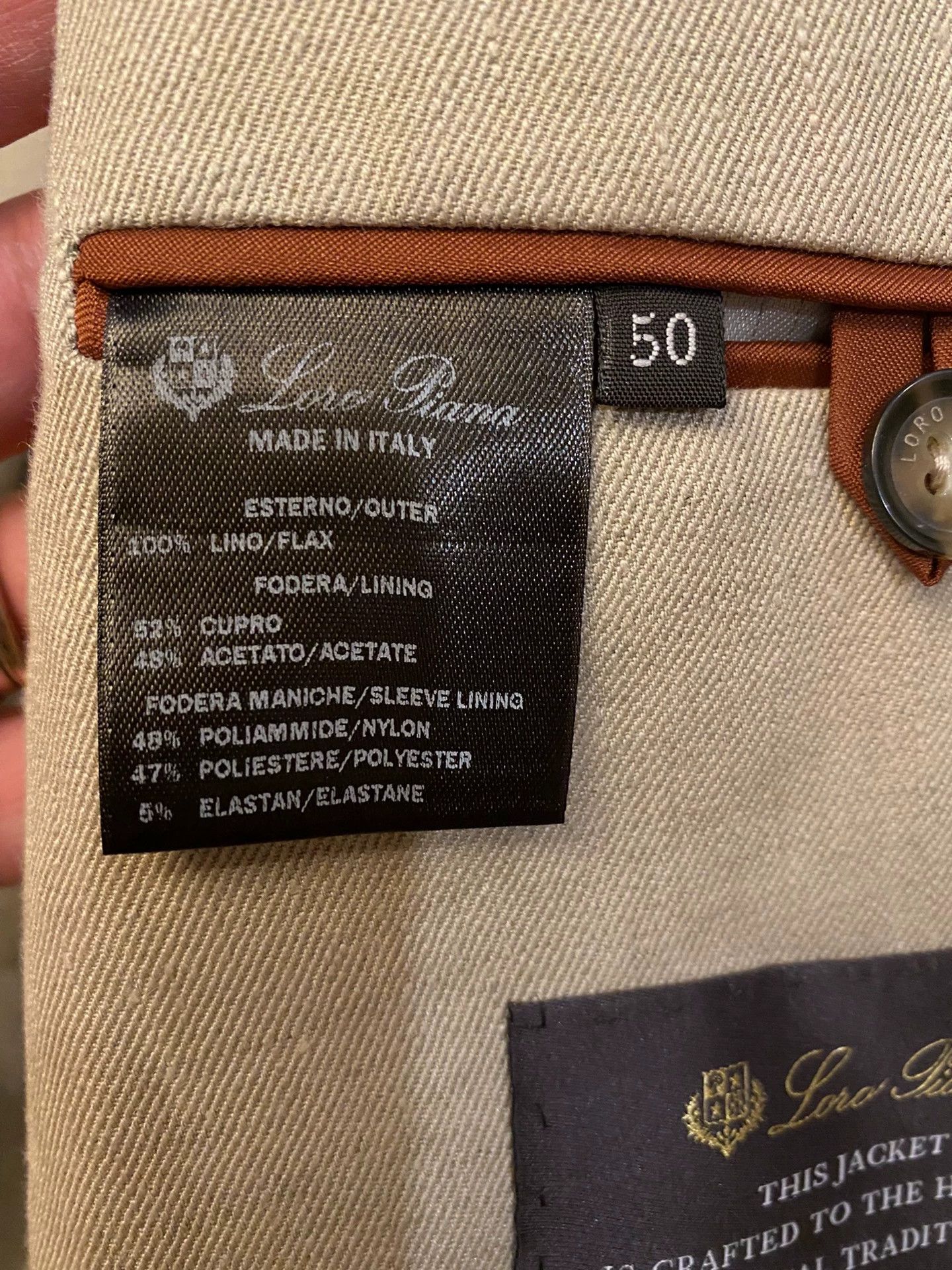 Loro Piana Loro Piana Handmade Italy 100% Heavy Linen Blazer Size 50R - 6 Thumbnail