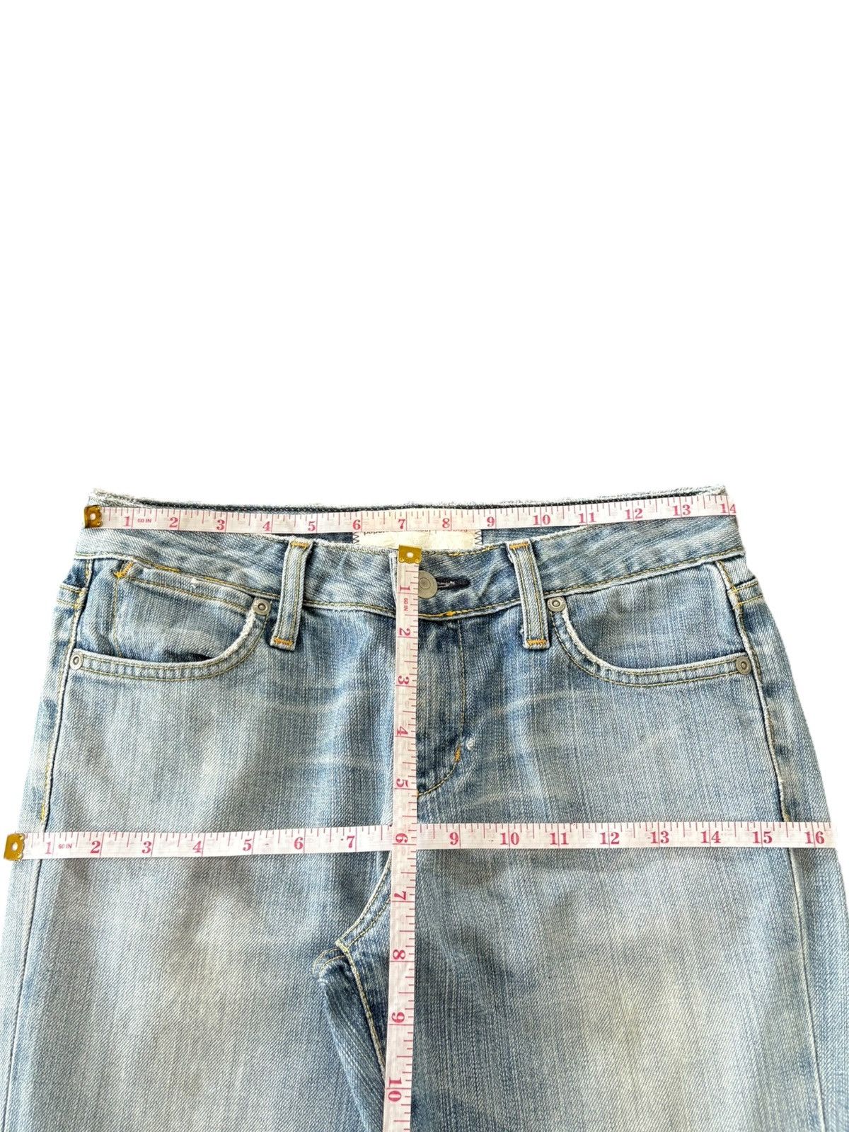 Paper Denim & Cloth Vintage Paper Denim Faded Wash Patched Flare Jeans Size 28" / US 6 / IT 42 - 7 Thumbnail