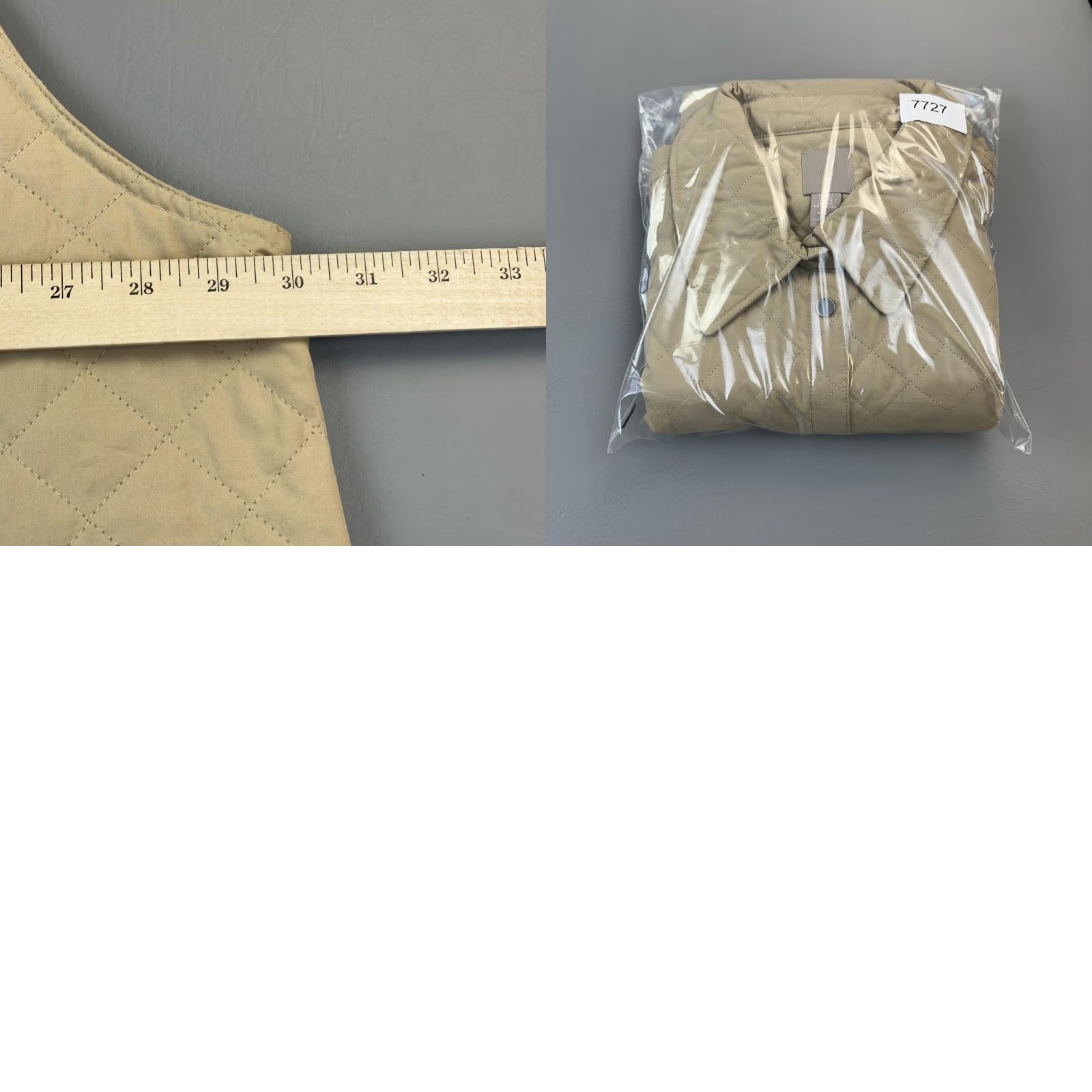 H&M H&M Quilted Jacket Women's 2XL Beige Sleeveless Snap Front Knee Length Shacket Womens Size XXL / US 16-18 / IT 52-54 - 8 Thumbnail