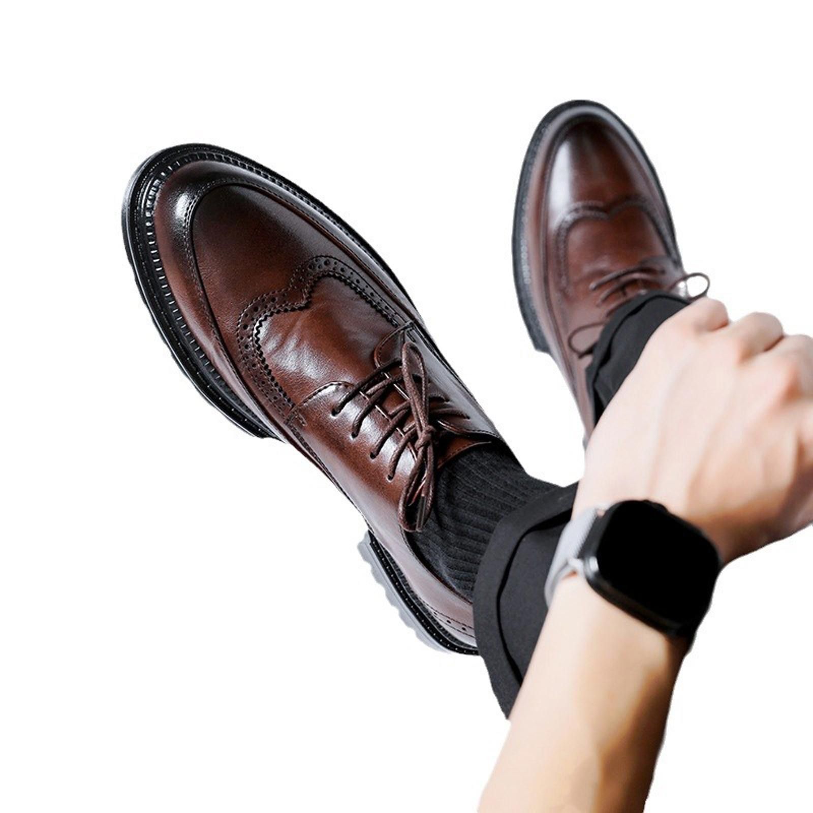 Vintage Stylish Brown Leather Dress Shoes Size US 11 / EU 44 - 3 Thumbnail