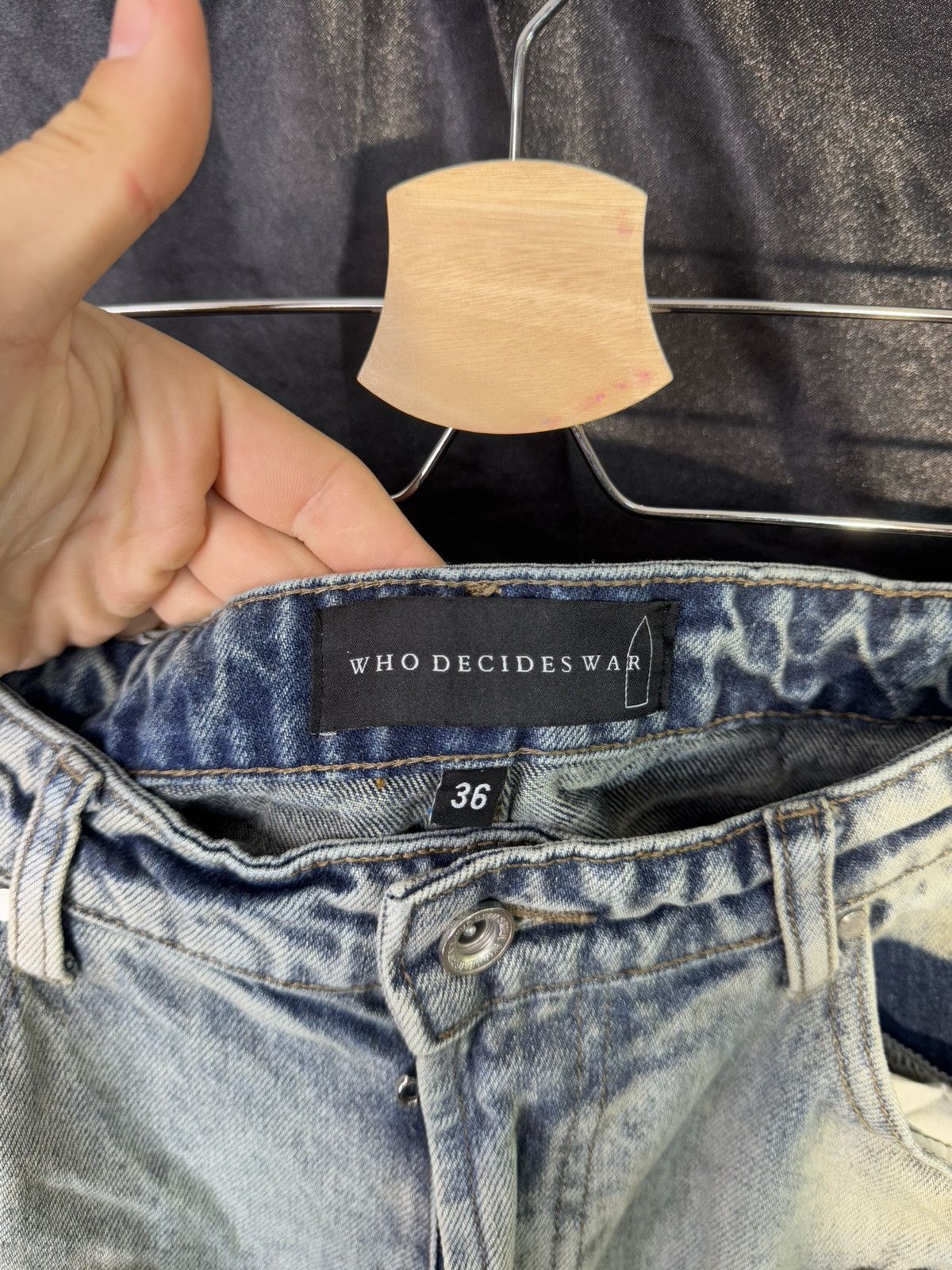 Who Decides War Who Decides War Blue Sand Scripture Jeans Size US 36 / EU 52 - 6 Thumbnail