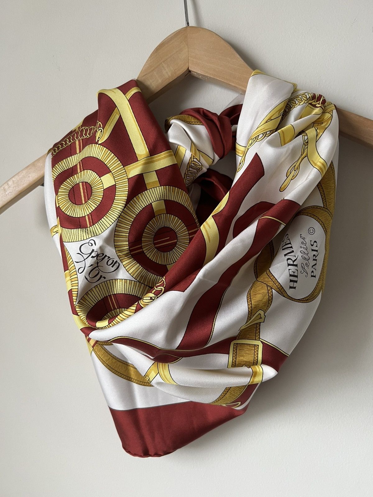 image of Hermes Eperon D’Or Silk Scarf/pocket Square Archival, Women's