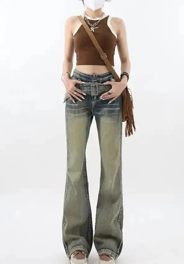 Jean Vintage Washed Blue High Waisted Jeans Size 27" / US 4 / IT 40 - 2 Thumbnail