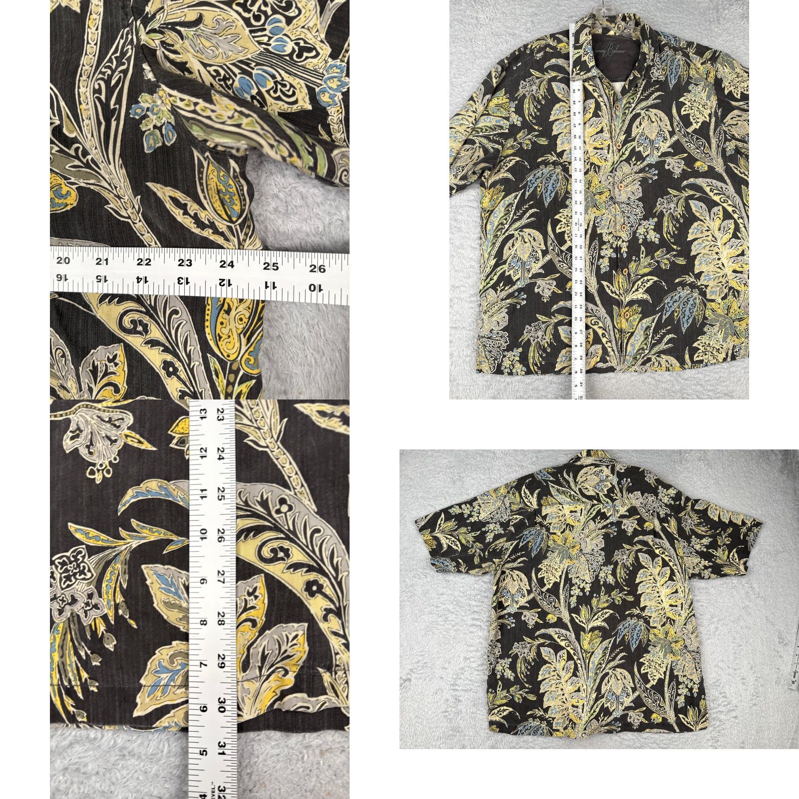 Tommy Bahama Tommy Bahama Shirt Men XL Black Floral Silk Hawaiian Button-Up Beach Shirt Size US XL / EU 56 / 4 - 8 Thumbnail