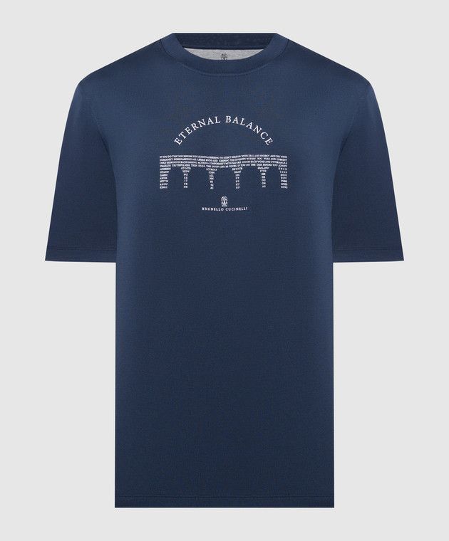 Brunello Cucinelli o1y0526 Crewneck T-Shirt in Midnight Blue Size US S / EU 44-46 / 1 - 1 Thumbnail