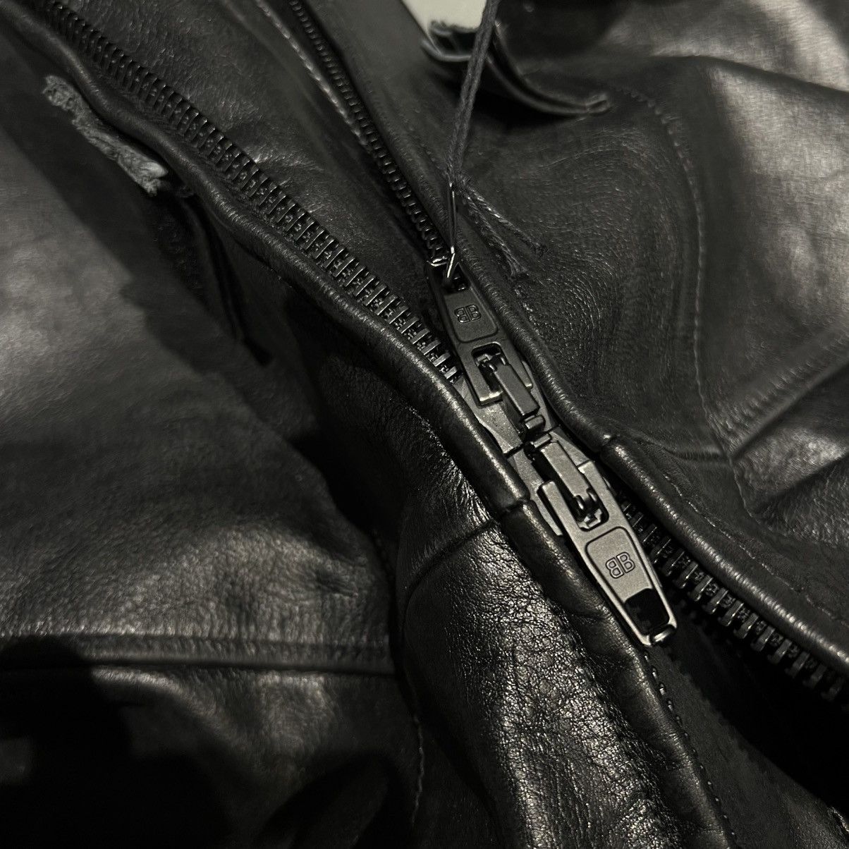 Balenciaga Balenciaga Hooded Leather Biker Coat Size US L / EU 52-54 / 3 - 5 Thumbnail