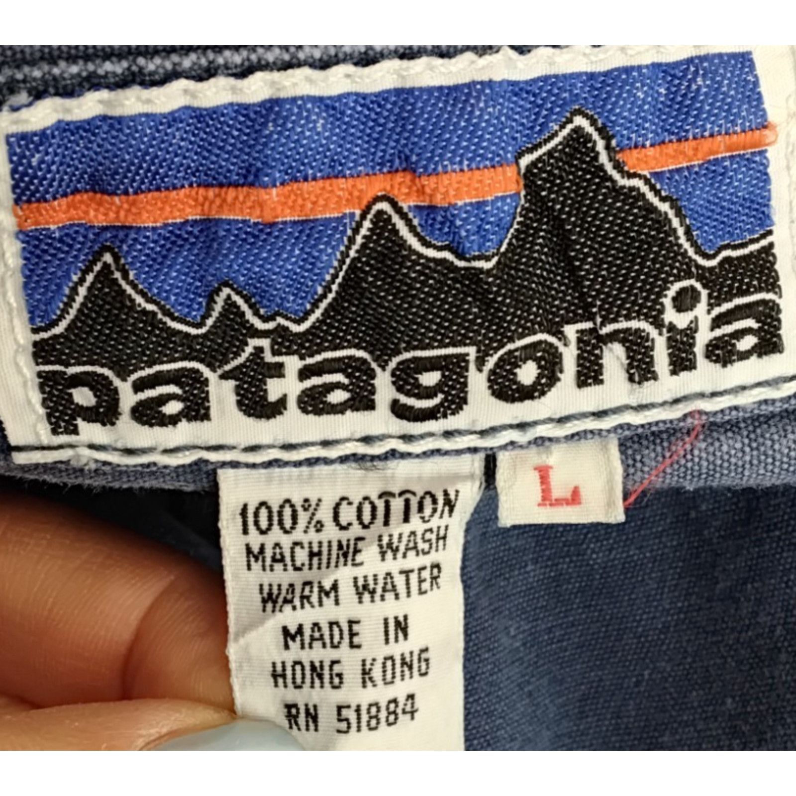 Patagonia Patagonia 1970's Big Label Canvas Shirt Women's L Navy Blue Size L / US 10 / IT 46 - 8 Thumbnail