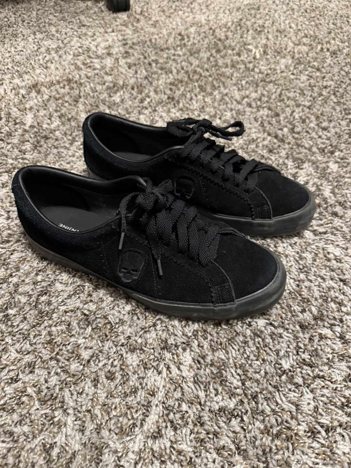 Number (N)ine Number (N)ine SS01 “Time Migration” Suede Skull Sneakers Size US 9.5 / EU 42-43 - 1 Thumbnail