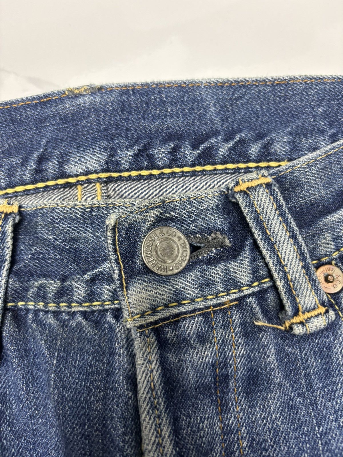 Sugar Cane VINTAGE 80s WAREHOUSE REDLINE SELVEDGE DENIM JEANS Size US 30 / EU 46 - 7 Thumbnail