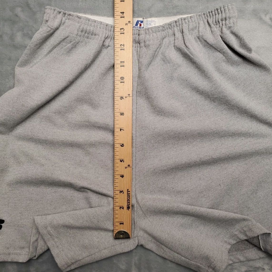 Vintage Goosetown Softball Shorts M Drawstring Elastic Waist Anaconda Montana Softball Shirt Casual Mens Gray Cotton Blend Jersey Front Flat Front Drawstring Size US 31 - 7 Thumbnail