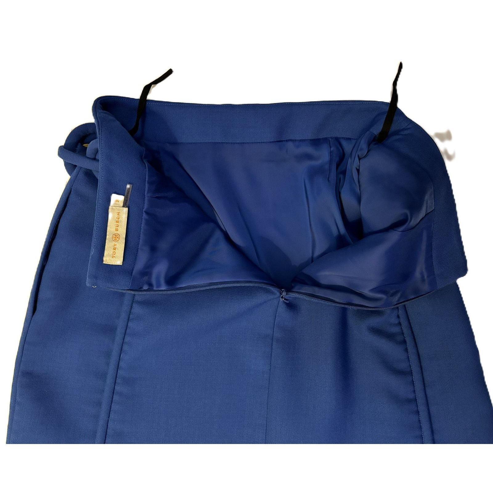 Tory Burch Tory Burch "Jane" Blue Dahlia Lined Wool Mini Skirt Size 2 Size 26" / US 2 / IT 38 - 6 Thumbnail