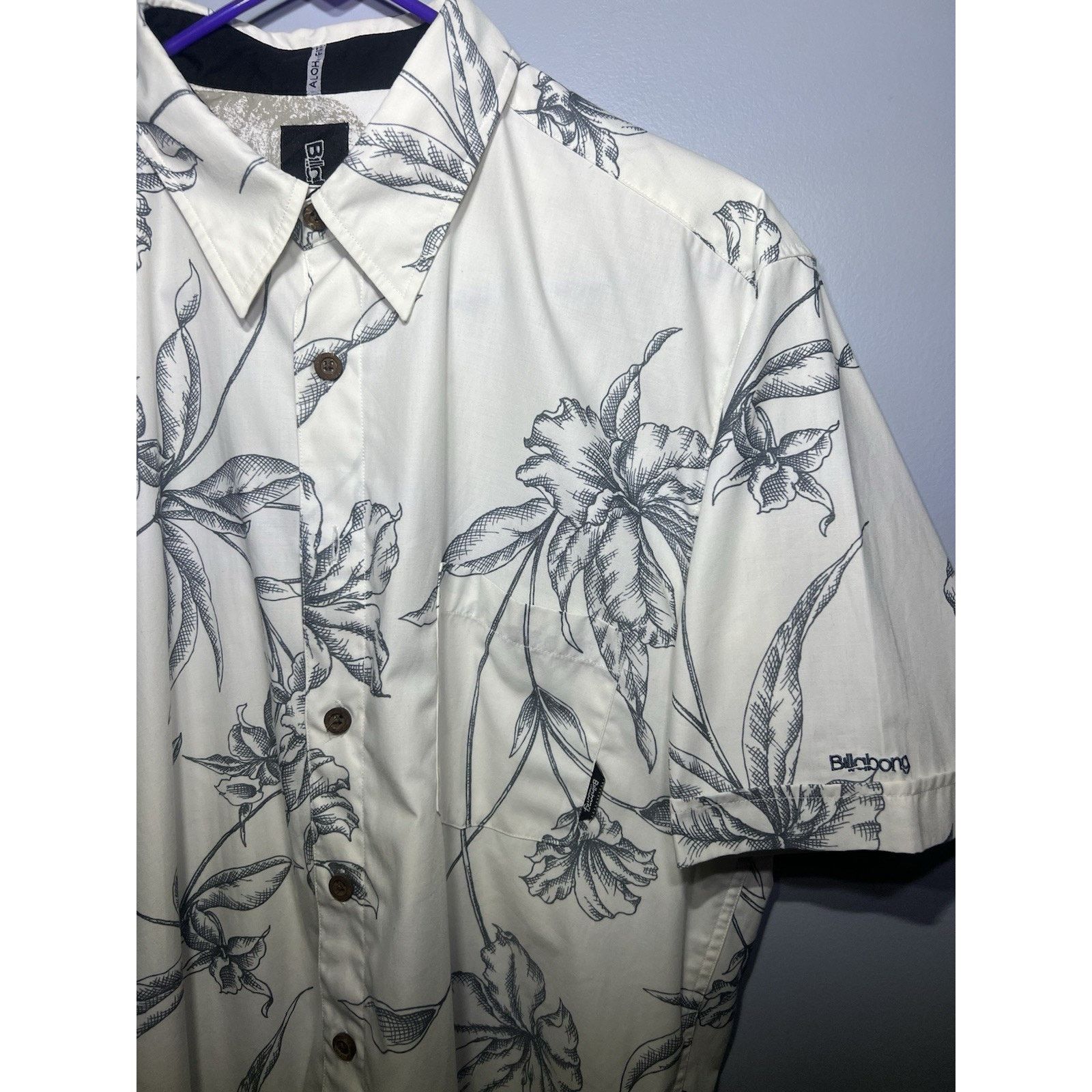 Billabong Billabong Shirt Button Up Hawaiian Bamboo Floral Hibiscus Size US M / EU 48-50 / 2 - 2 Thumbnail