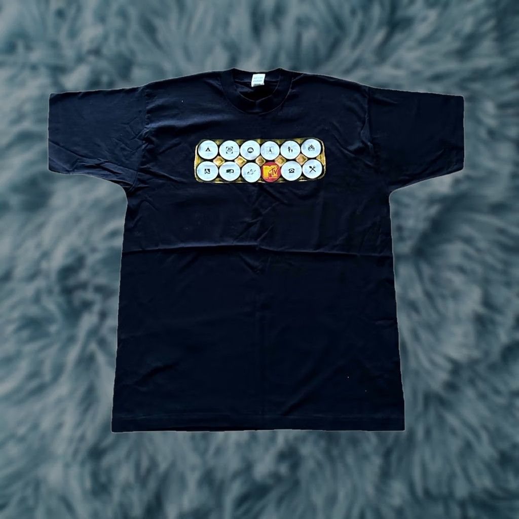 Fruit Of The Loom VINTAGE MTV T Shirt Single Stitch XL Mens Black 90s Logo Pop Culture Graphic Print NWOT Size US XL / EU 56 / 4 - 1 Thumbnail
