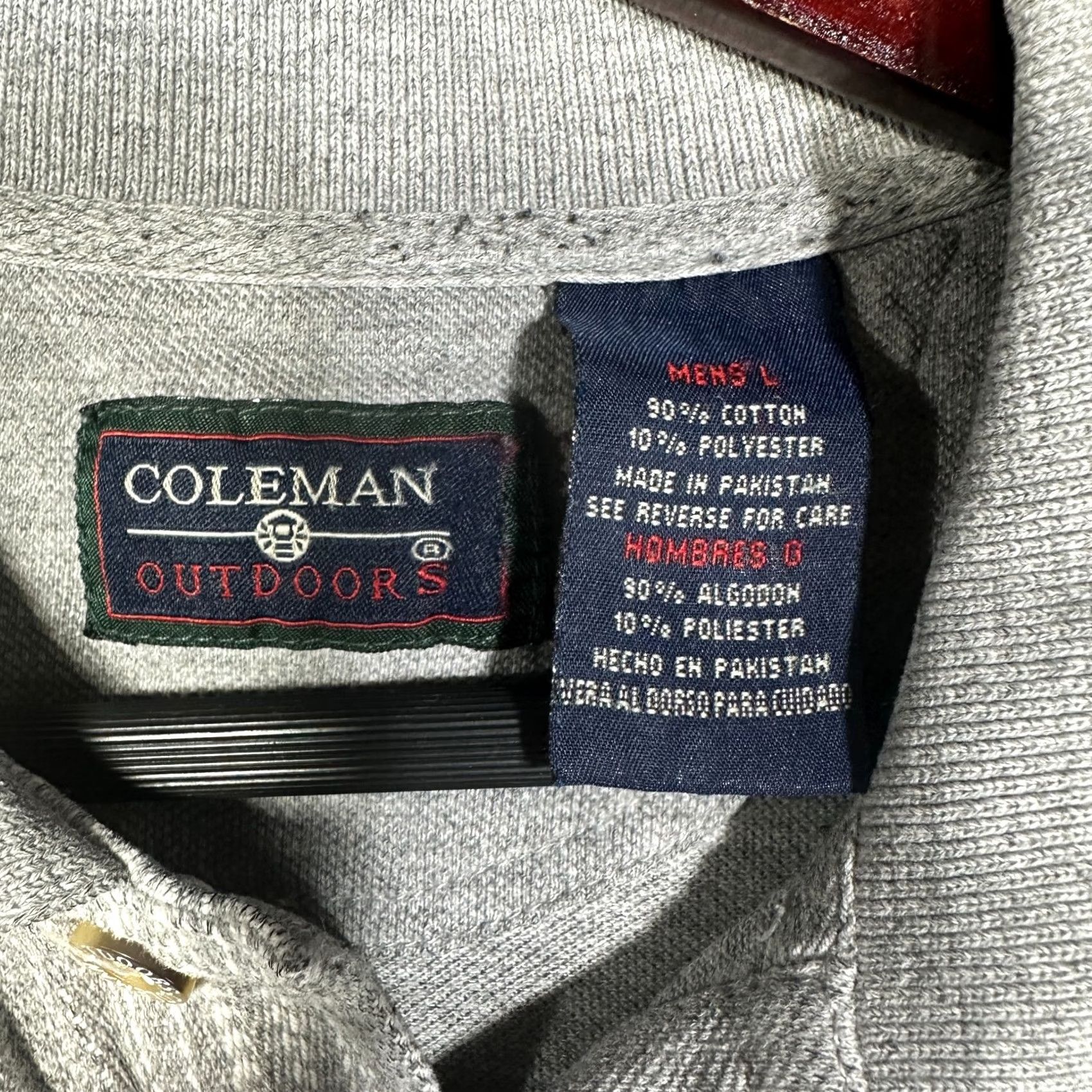 Vintage Coleman Outdoors Polo Shirt Mens Large Gray Short Sleeve Logo Cotton Size US L / EU 52-54 / 3 - 4 Thumbnail