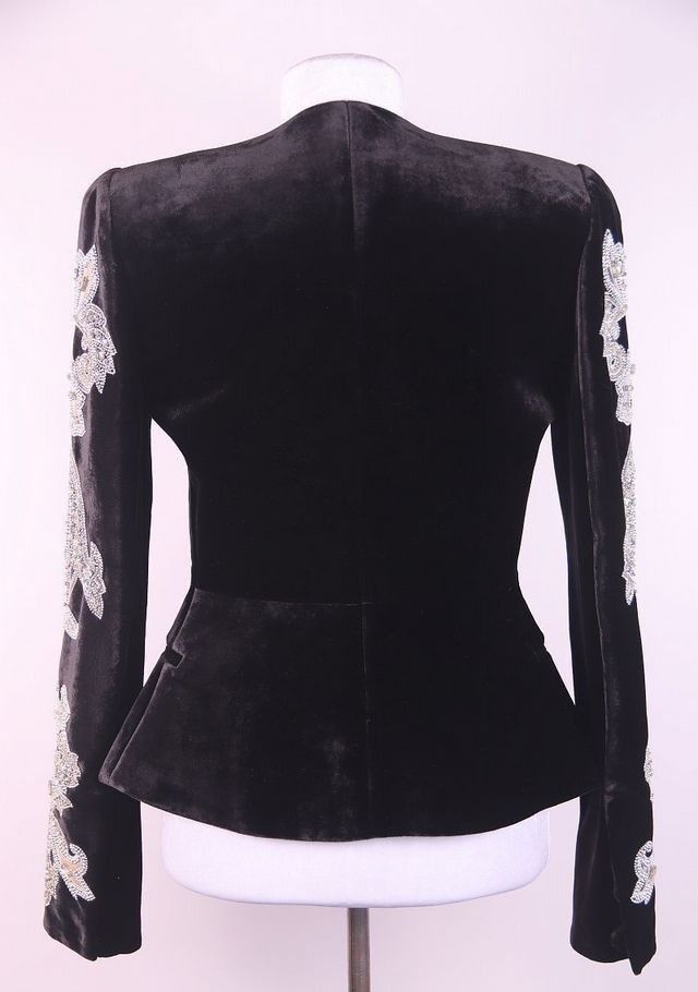 Balmain Crystal And Beading Embellishment Jacket Blazer in Black, Women's (Size Xs) — image 6 of 6