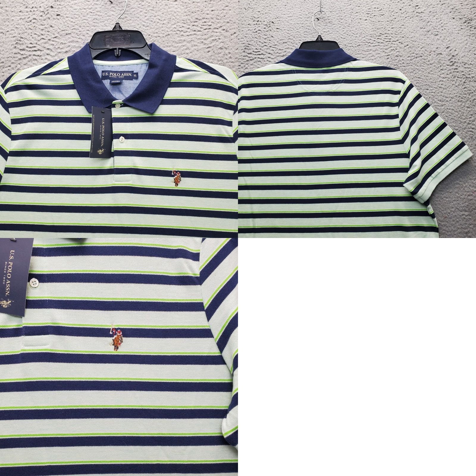 Vintage VINTAGE US Polo Assn. Polo Shirt Mens XL Multi Striped Classic Short Sleeve Flesh Pony Size US XL / EU 56 / 4 - 8 Thumbnail