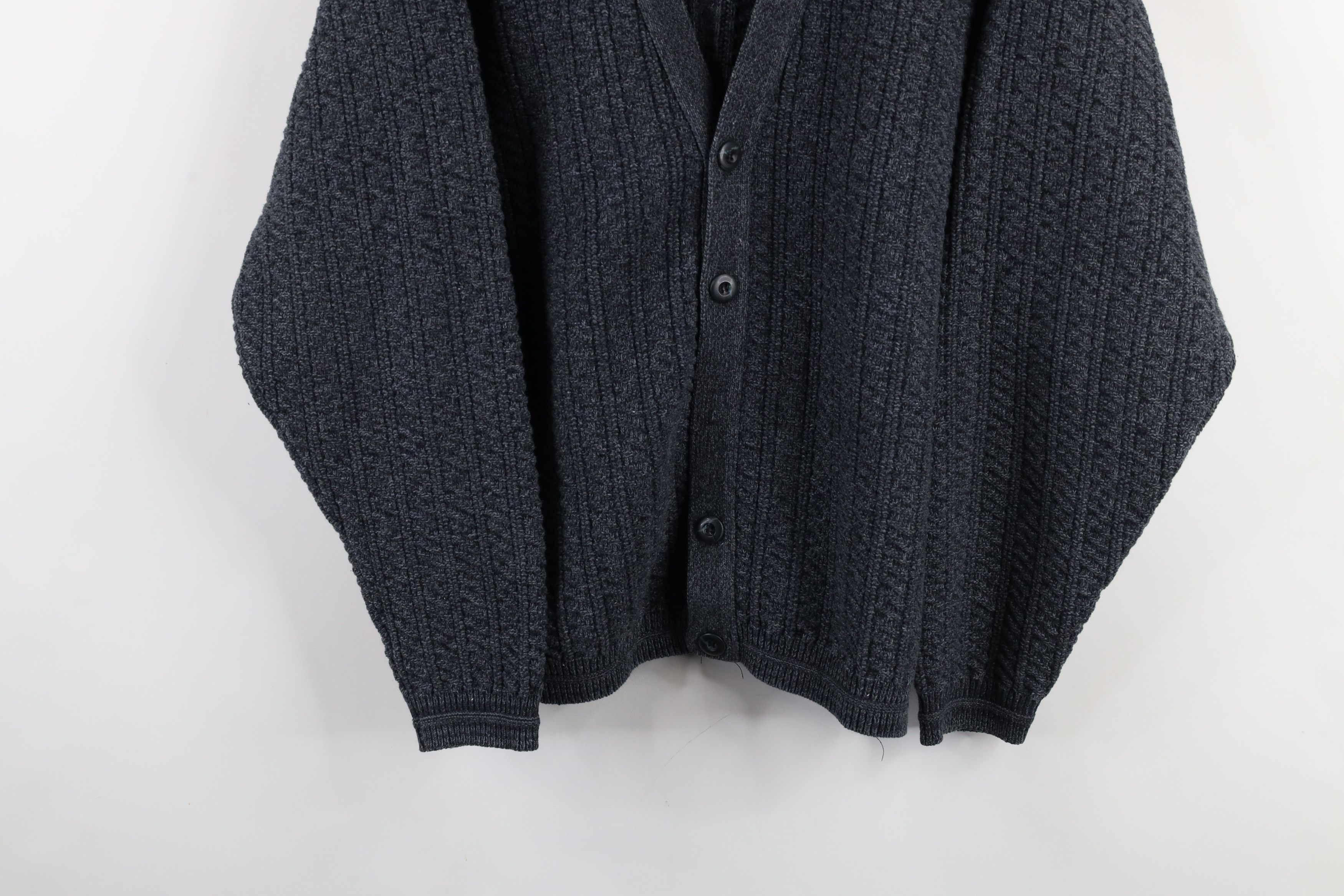 Vintage Vintage 90s Streetwear Textured Knit Cardigan Sweater USA Size US L / EU 52-54 / 3 - 3 Thumbnail