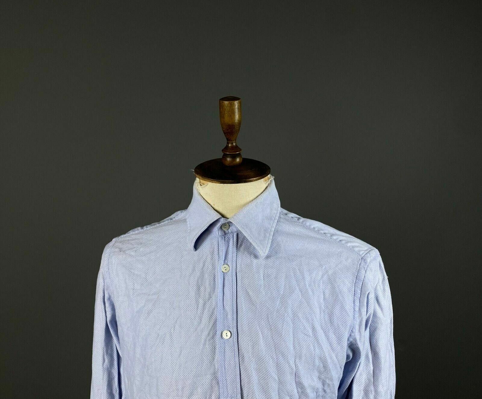 Designer Men Versace Collection City Blue Shirt Size 40 / 15.75 Size US M / EU 48-50 / 2 - 2 Thumbnail