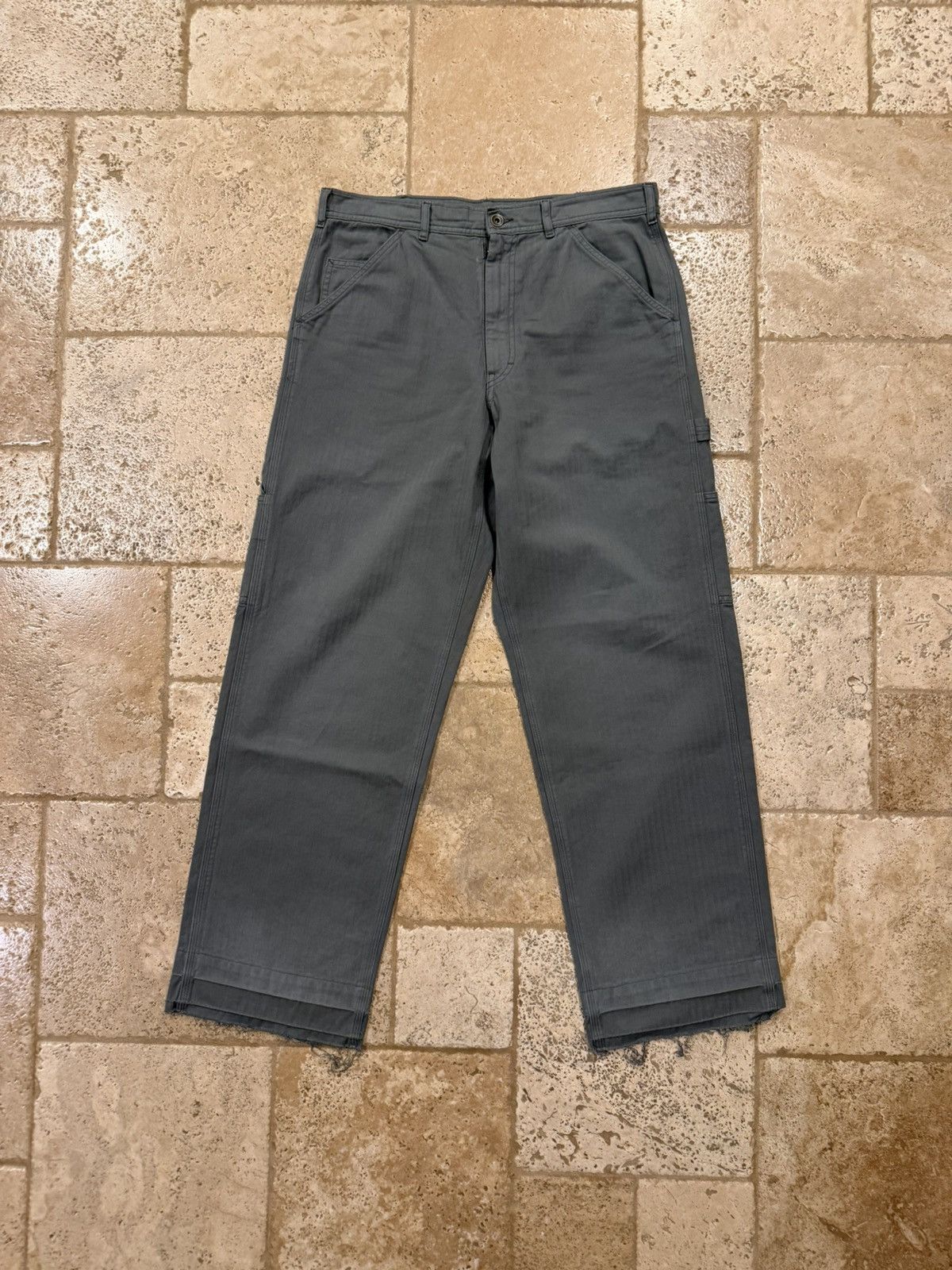 Maison Margiela Maison Margiela 5 Pockets Harringbone Striped Gray Trousers Size US 32 / EU 48 - 1 Thumbnail