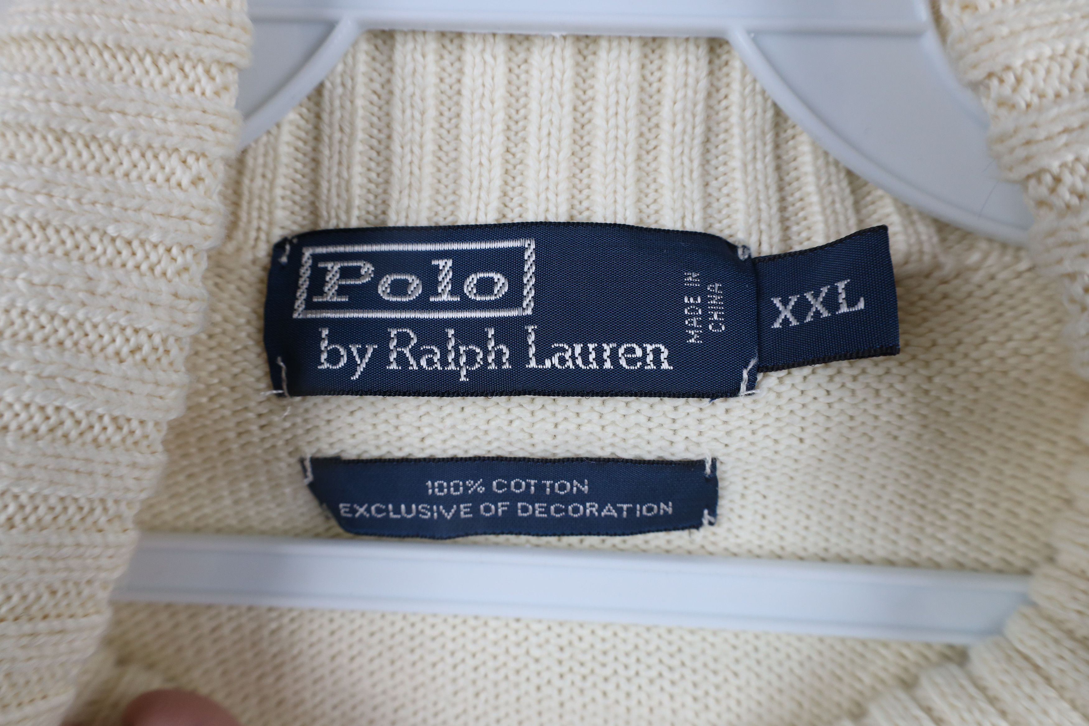 Ralph Lauren Vintage 90s Ralph Lauren Half Zip Pullover Sweater Cream Size US XXL / EU 58 / 5 - 9 Thumbnail