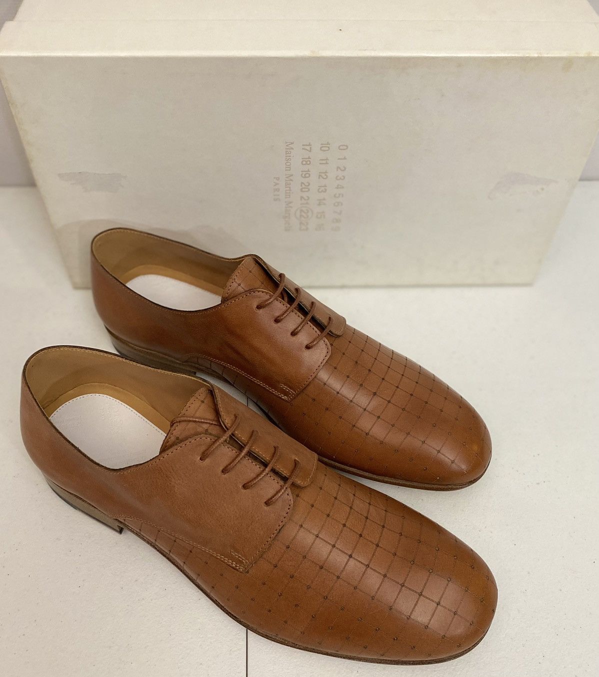 Maison Margiela Maison Margiela 22 🇮🇹 Brown veg tan laser matrix derby 8 New Size US 8 / EU 41 - 12 Thumbnail