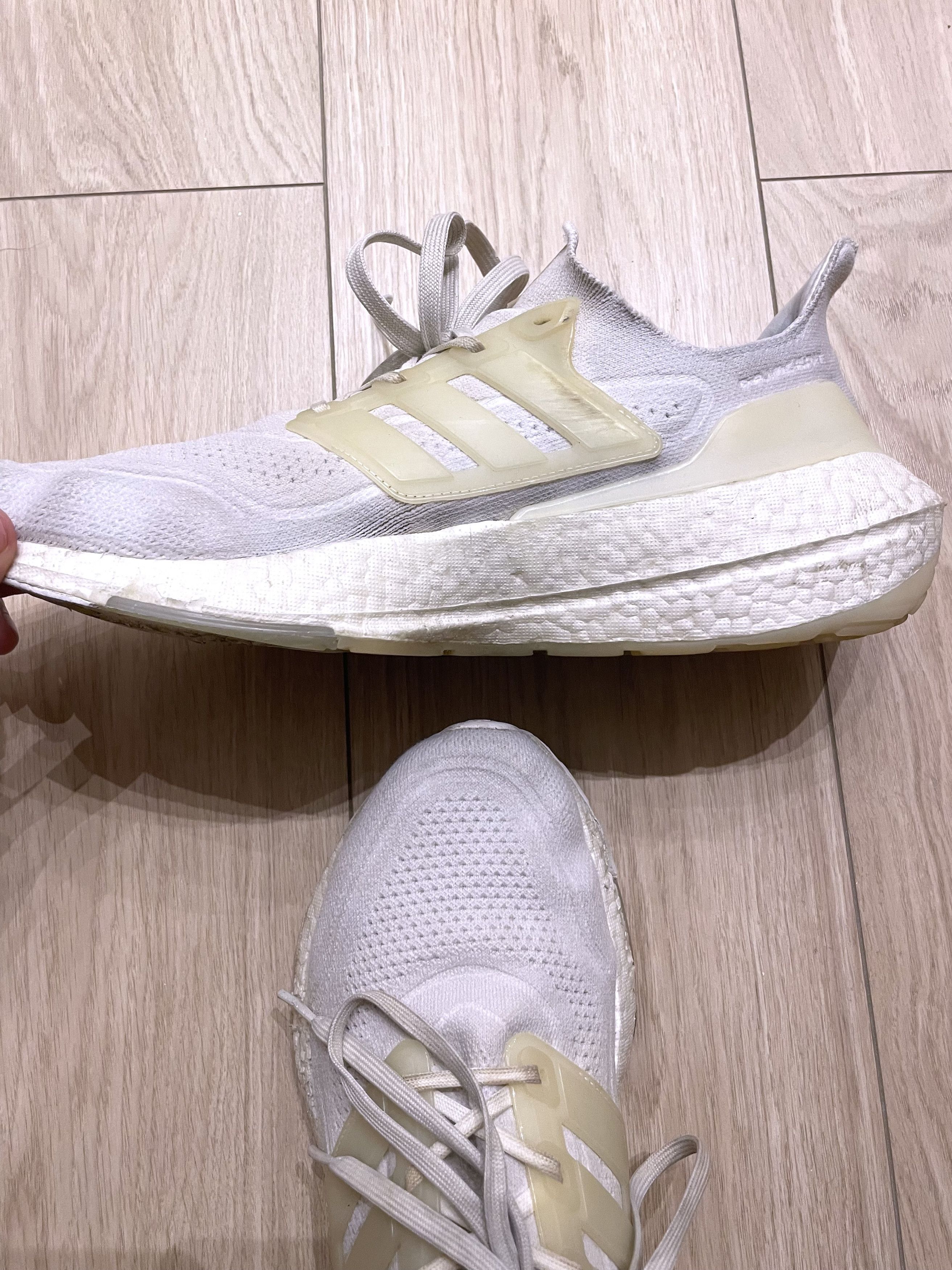 Adidas TRIPLE WHITE ULTRABOOST 21 RUNNING SNEAKERS Size US 11.5 / EU 44-45 - 6 Thumbnail