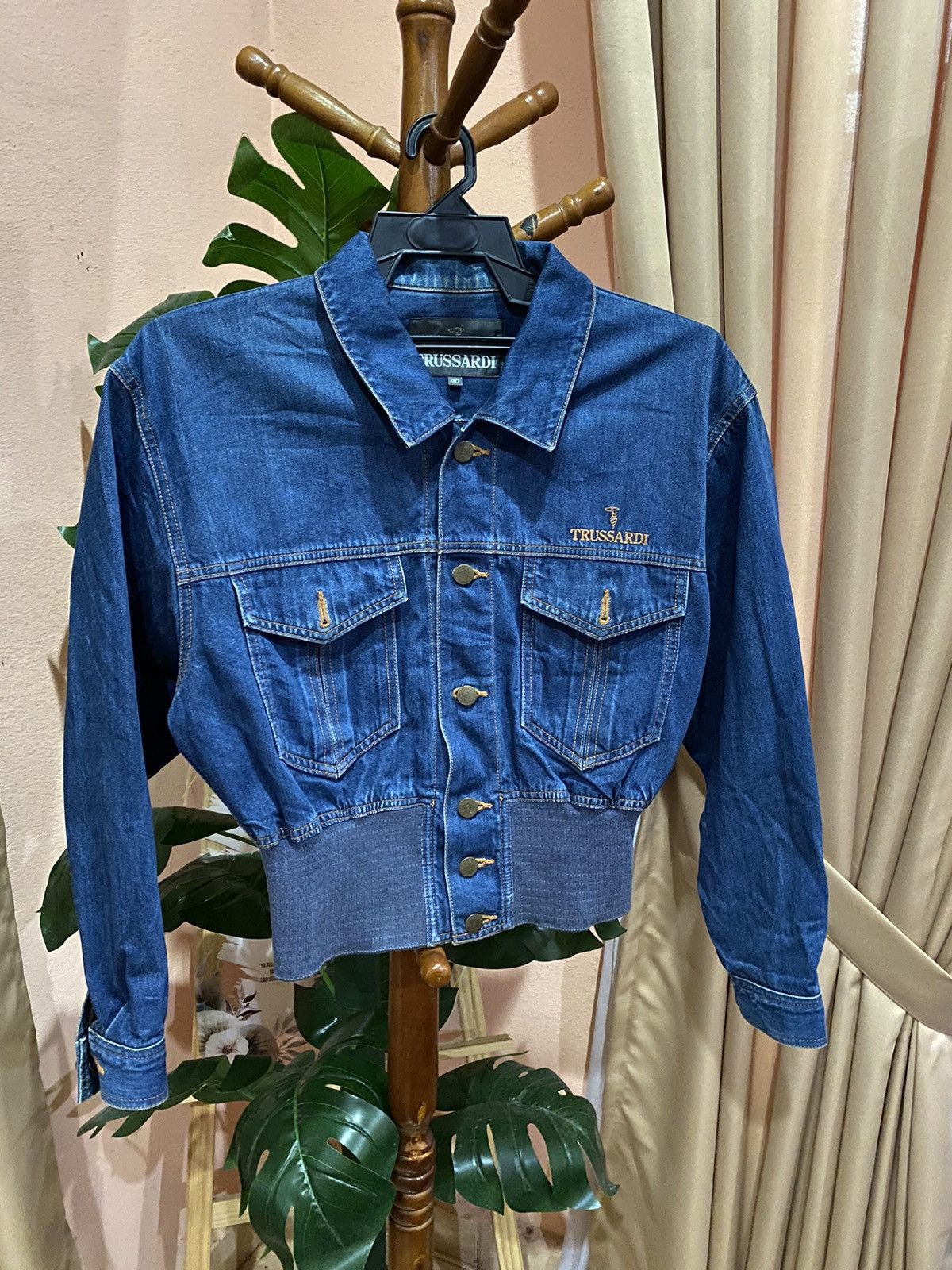 Trussardi VINTAGE TRUSSARDI DENIM CROP JACKET Size S / US 4 / IT 40 - 3 Thumbnail