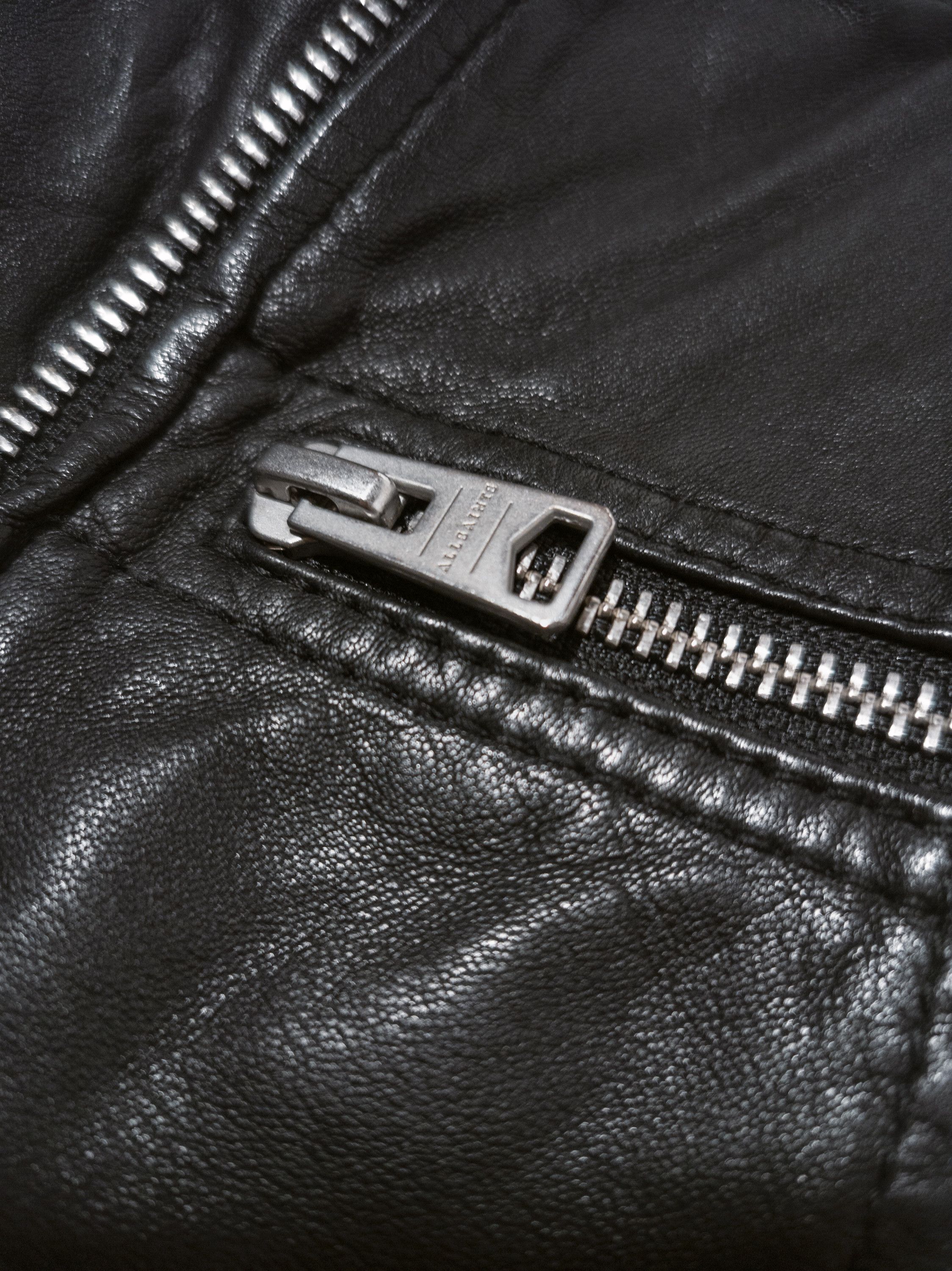 Allsaints MSRP 390€ Biker Leather Jacket M, black, used-look, short Size M / US 6-8 / IT 42-44 - 13 Thumbnail