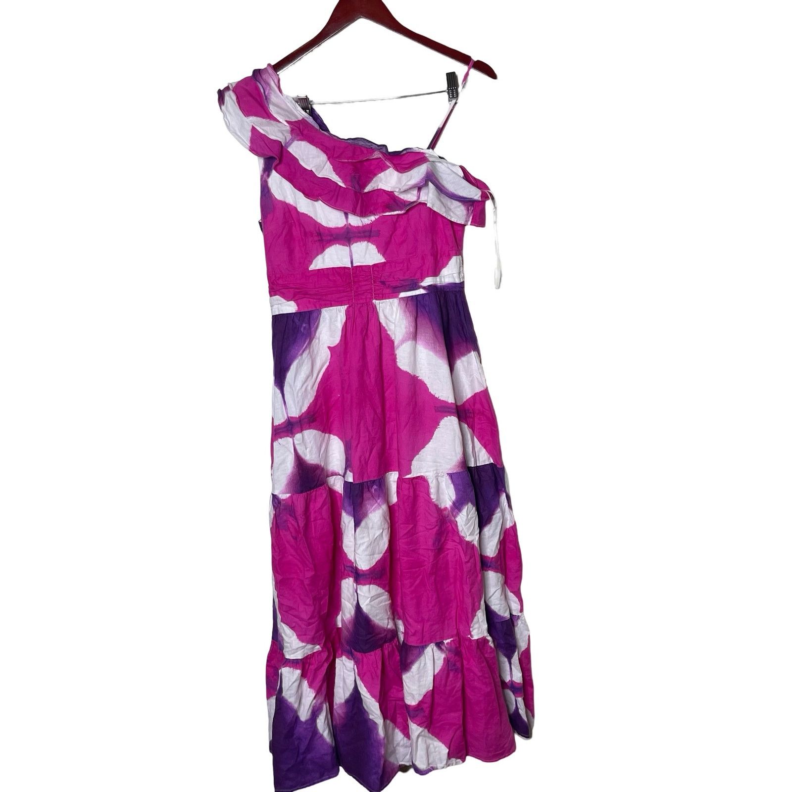 Other Busayo pink purple Tie Dye One Shoulder Dress sz 10 Size L / US 10 / IT 46 - 4 Thumbnail