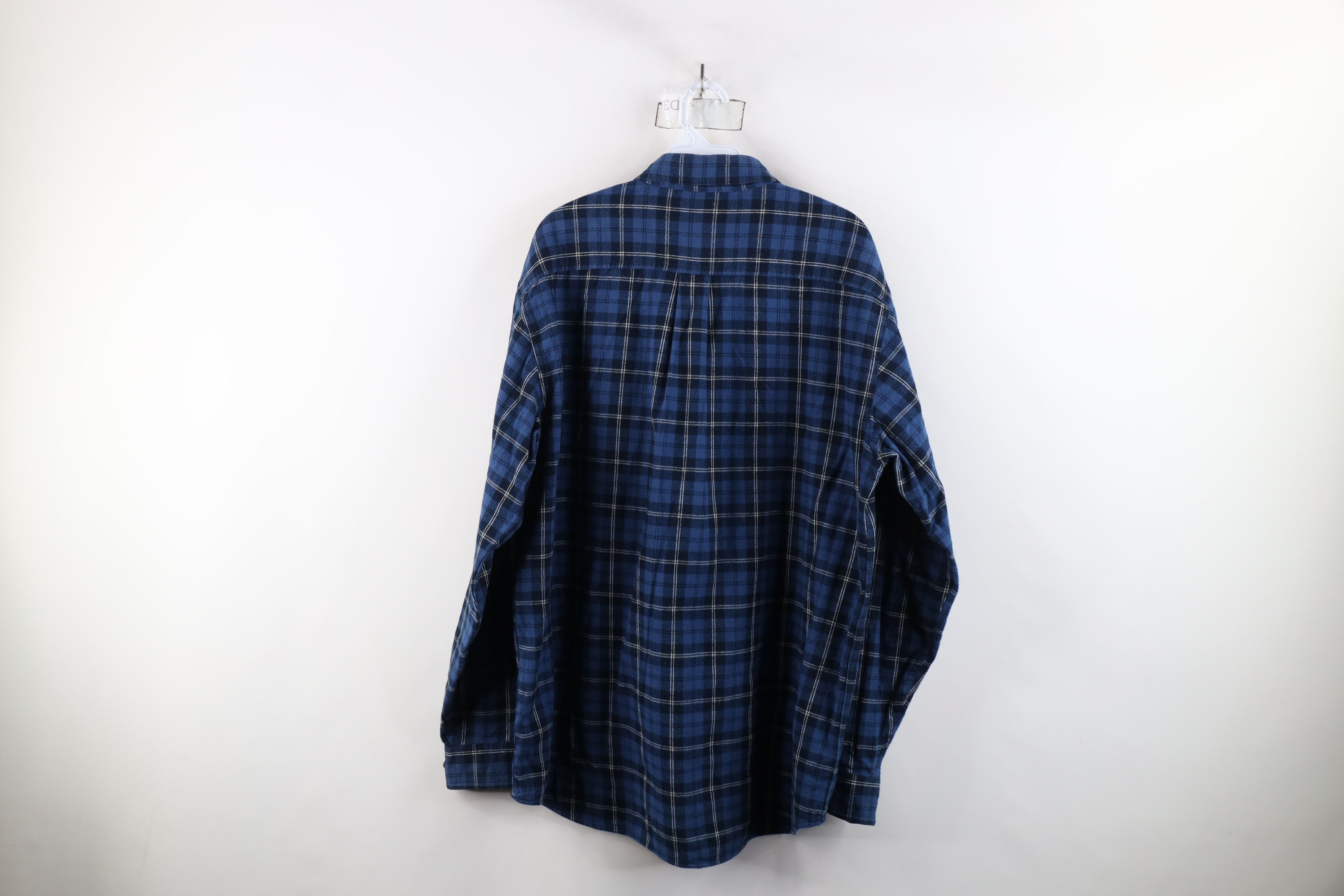 L.L. Bean × Vintage Vintage LL Bean Collared Button Down Shirt Blue Plaid Size US L / EU 52-54 / 3 - 8 Thumbnail