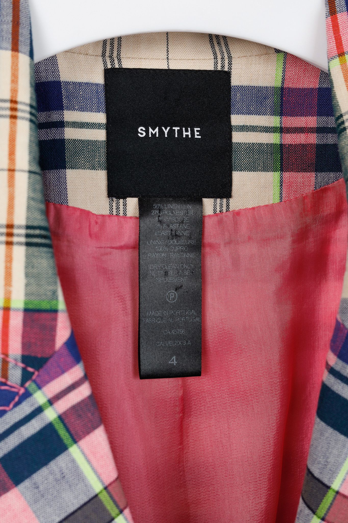 SMYTHE Smythe Patch Pocket Duchess Madras Plaid Blazer Size S / US 4 / IT 40 - 4 Thumbnail