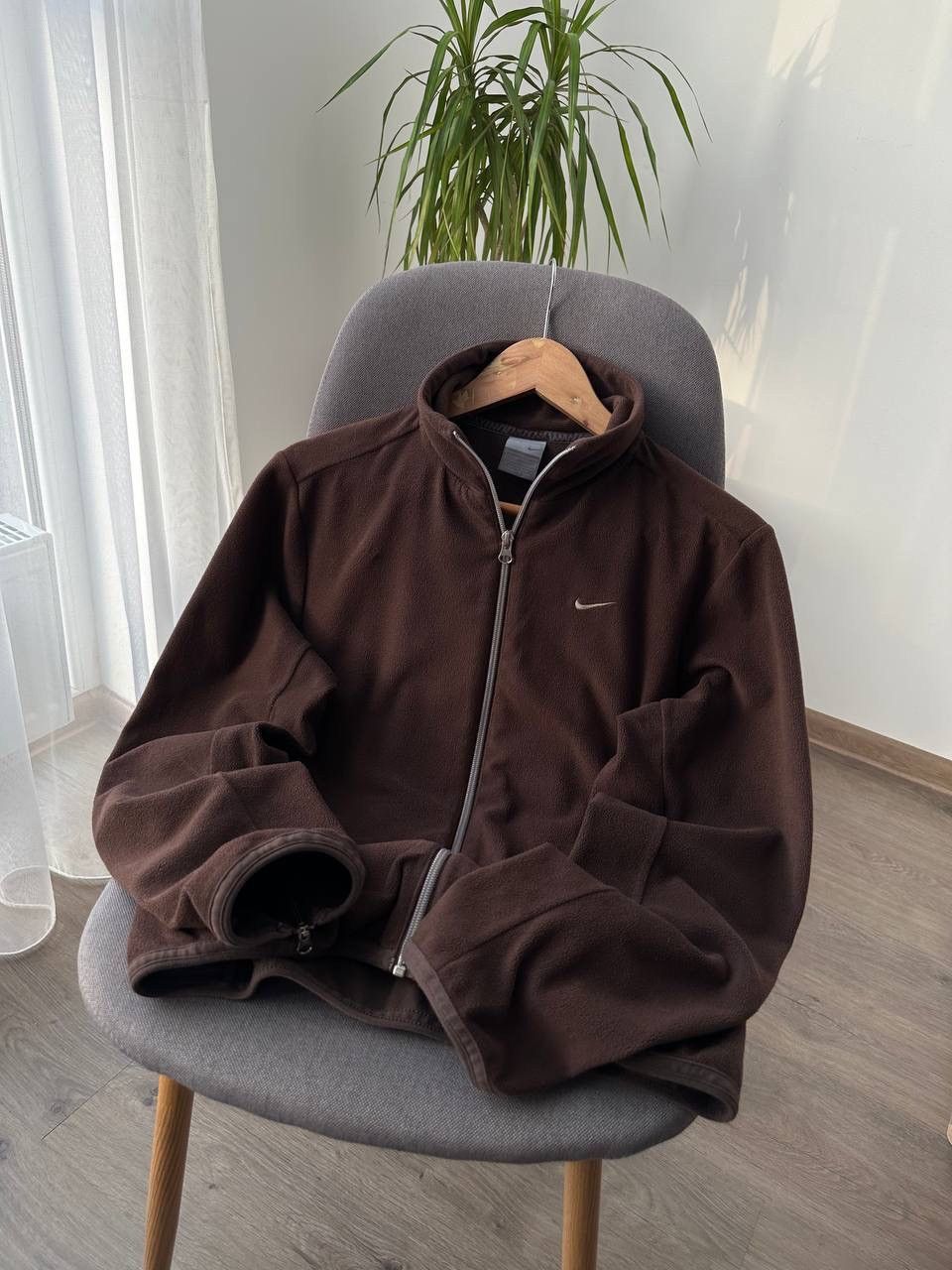 Nike × Nike ACG × Vintage Vintage Nike Brown Full Zip Fleece Hoodie Size L / US 10 / IT 46 - 6 Thumbnail