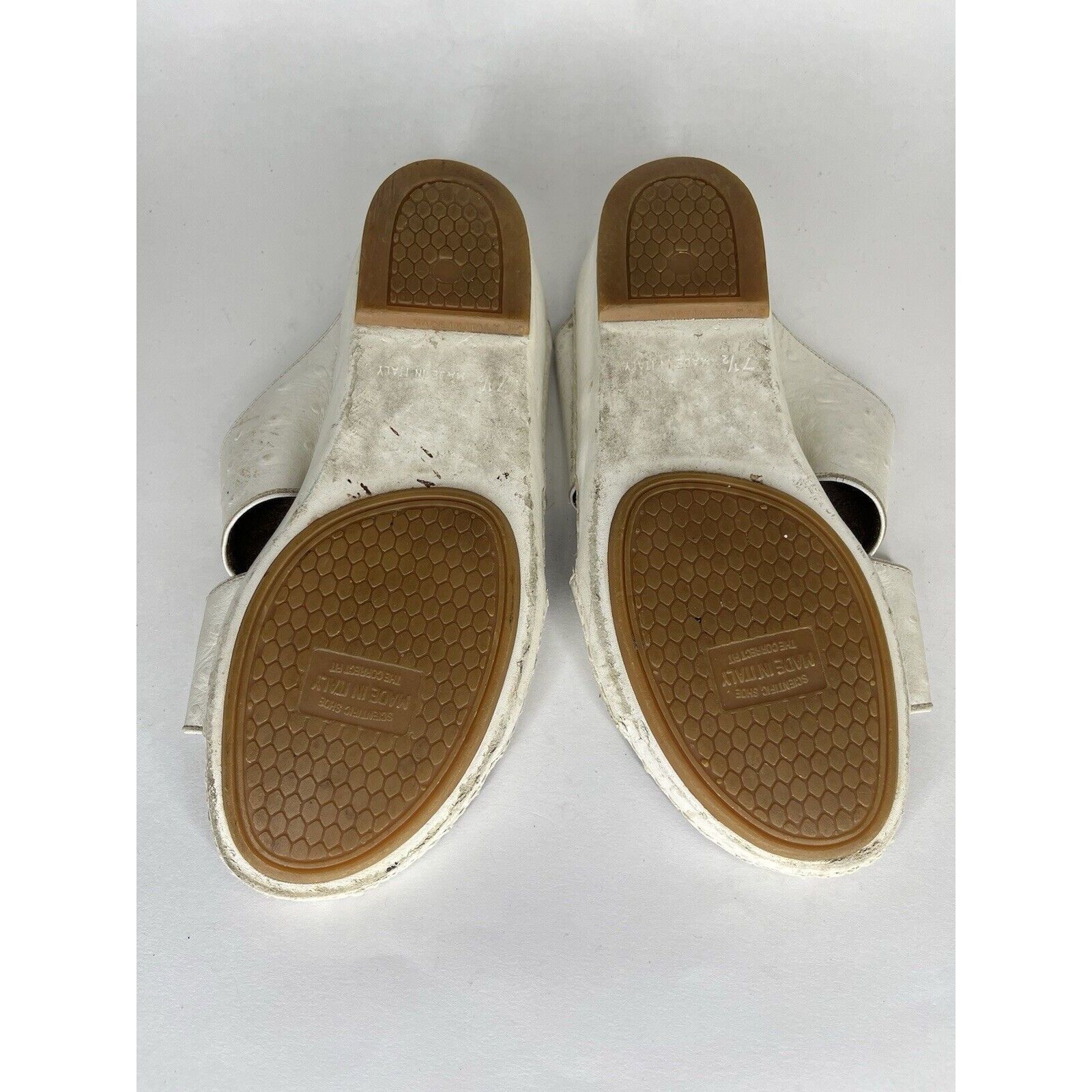 Other Barjeel White Leather Comfort Walking Wedge Slides Sandals W Size US 7.5 / IT 37.5 - 7 Thumbnail