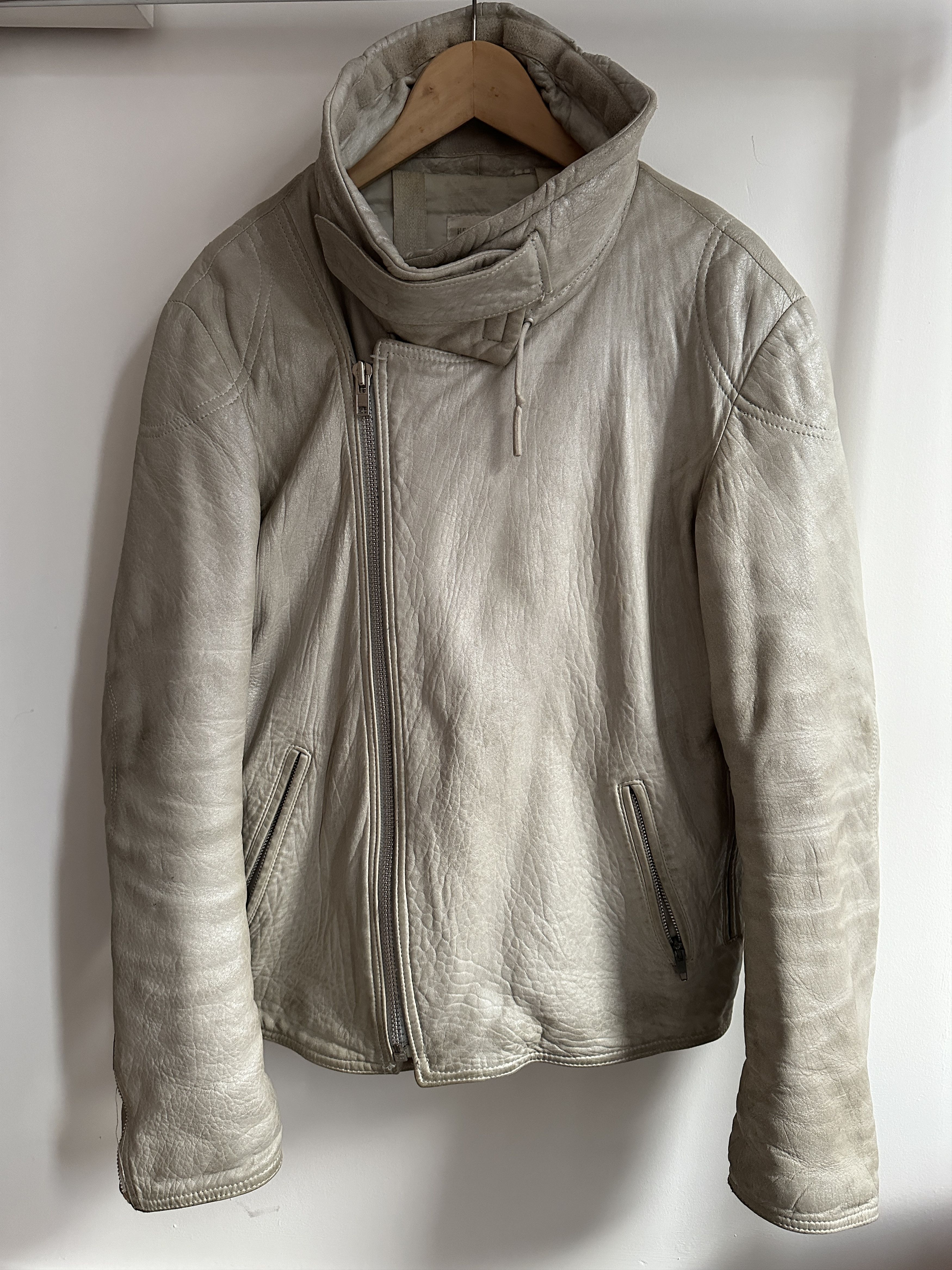 image of Helmut Lang Astro Biker Jacket in White Pearl, Men's (Size Medium)
