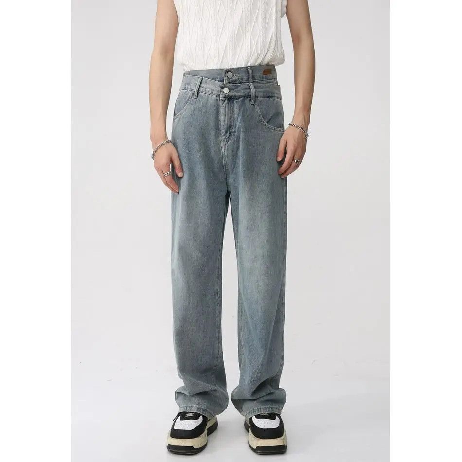 Japanese Brand Retro loose straight leg wide leg jeans Size US 32 / EU 48 - 3 Thumbnail