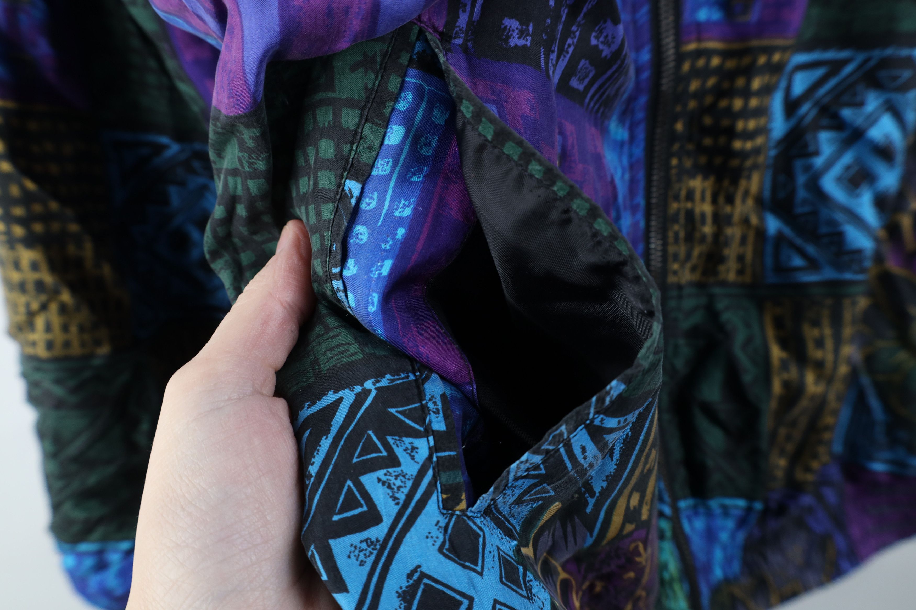 Vintage Vintage 90s Streetwear Flower Silk Full Zip Bomber Jacket Size L / US 10 / IT 46 - 6 Thumbnail