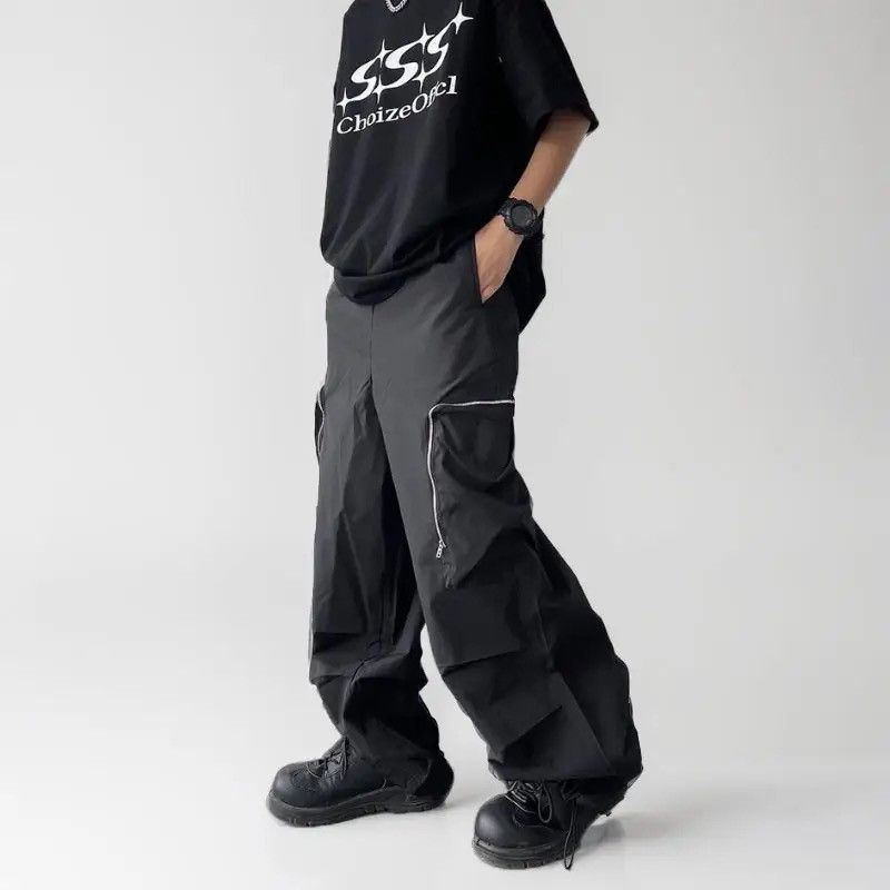 Japanese Brand × Vintage Baggy Cargo Pants Straight Casual Harajuku Y2K Style Pockets Size US 34 / EU 50 - 4 Thumbnail