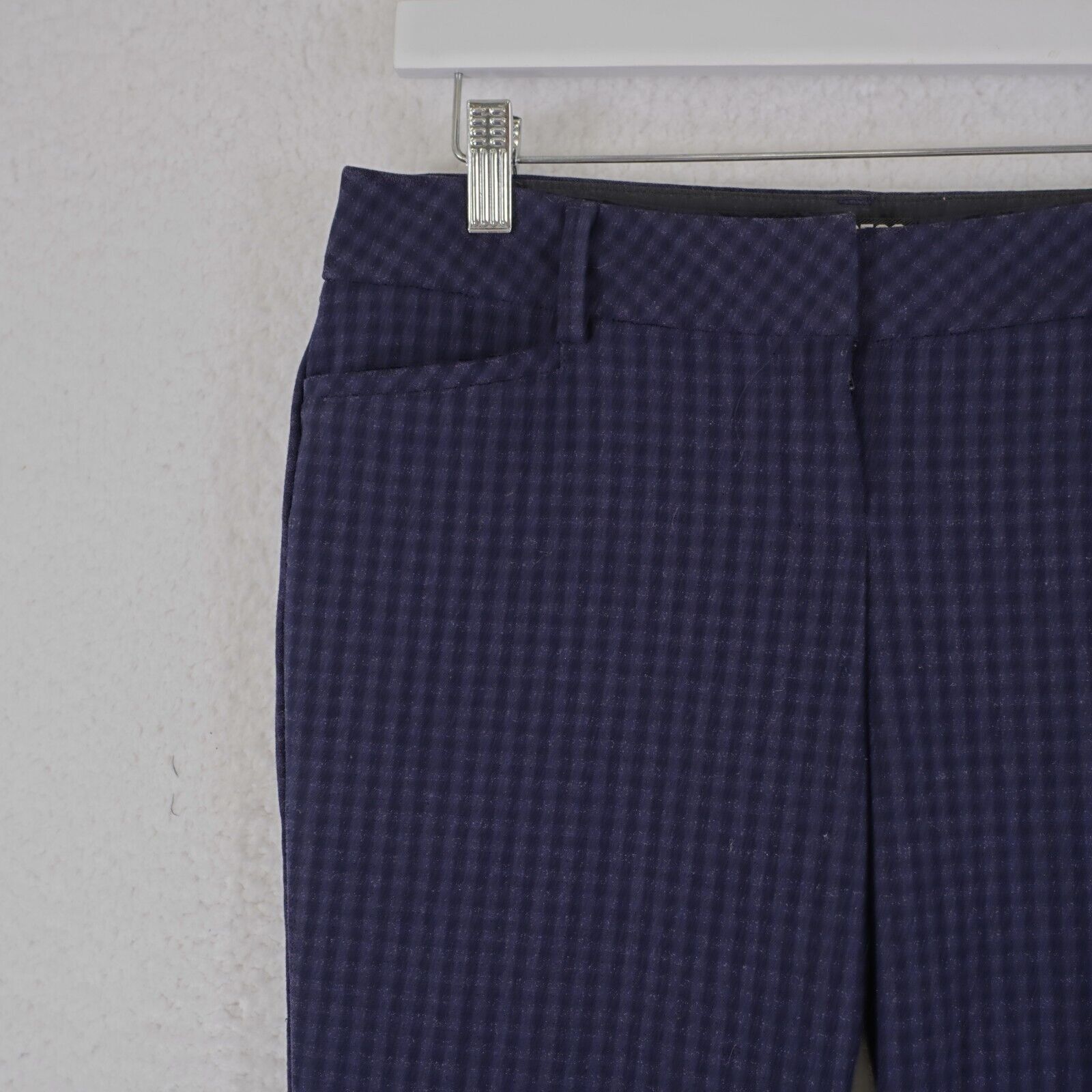 Express Express Columnist Blue Check Polyeter Blend Dress Pants 2R 3 Size 26" / US 2 / IT 38 - 2 Thumbnail