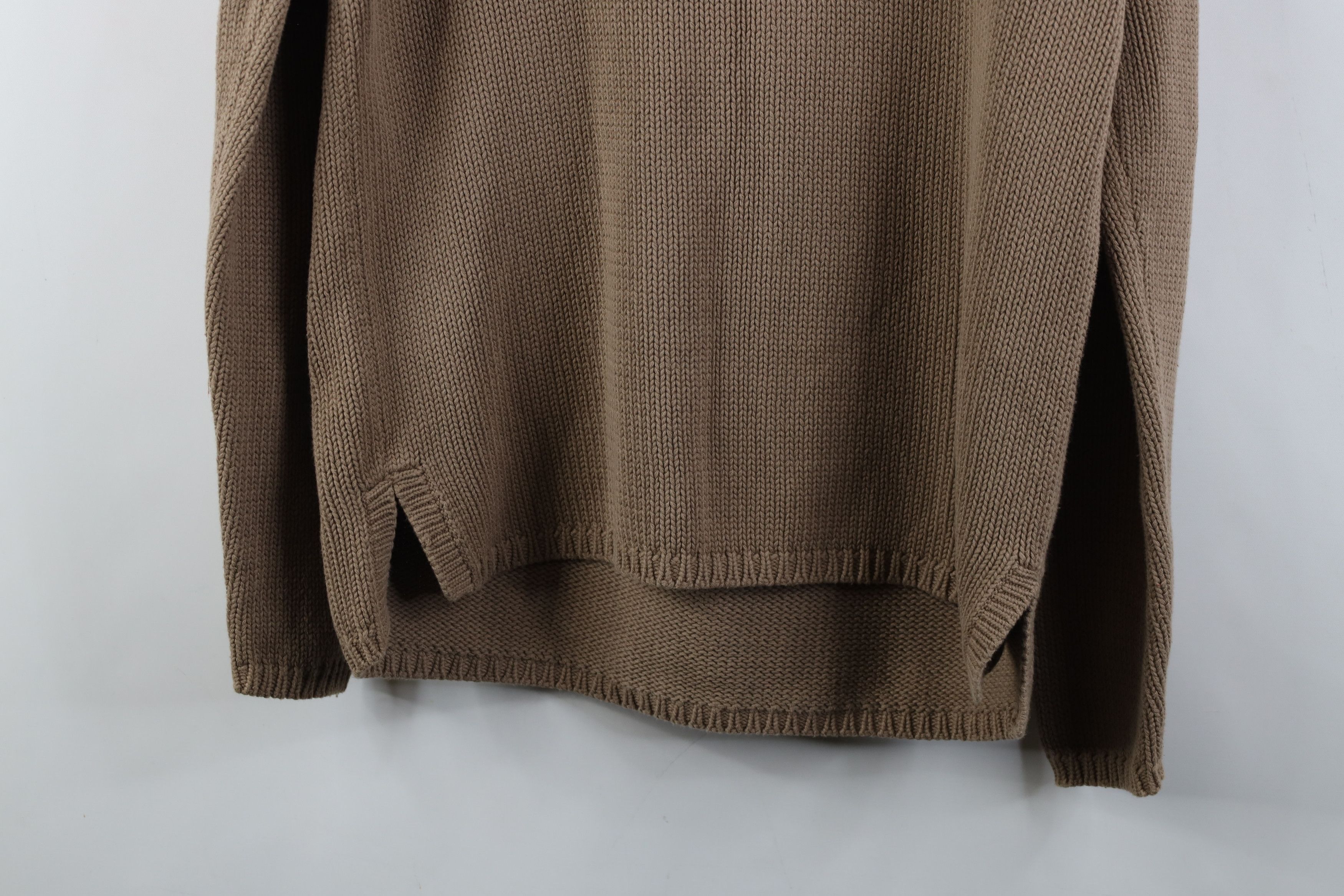 Vintage Vinage 90s Streetwear Blank Cotton Ribbed Knit Sweater Beige Size M / US 6-8 / IT 42-44 - 12 Thumbnail