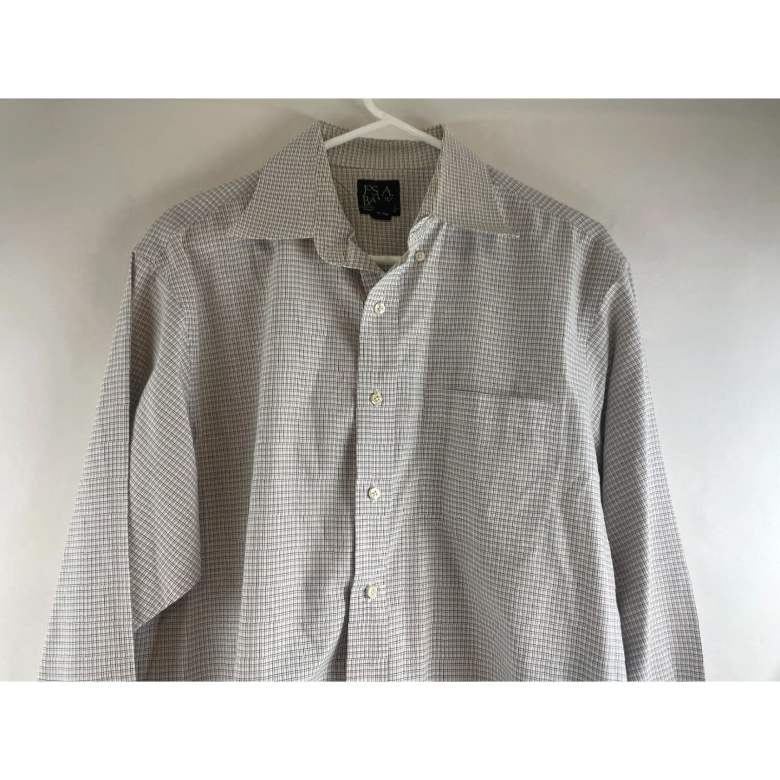 Jos. A. Bank VINTAGE Jos. A. Bank Shirt Men's 16.5-35 White Purple Green Check Button Up Long Sleeve Size US L / EU 52-54 / 3 - 3 Thumbnail