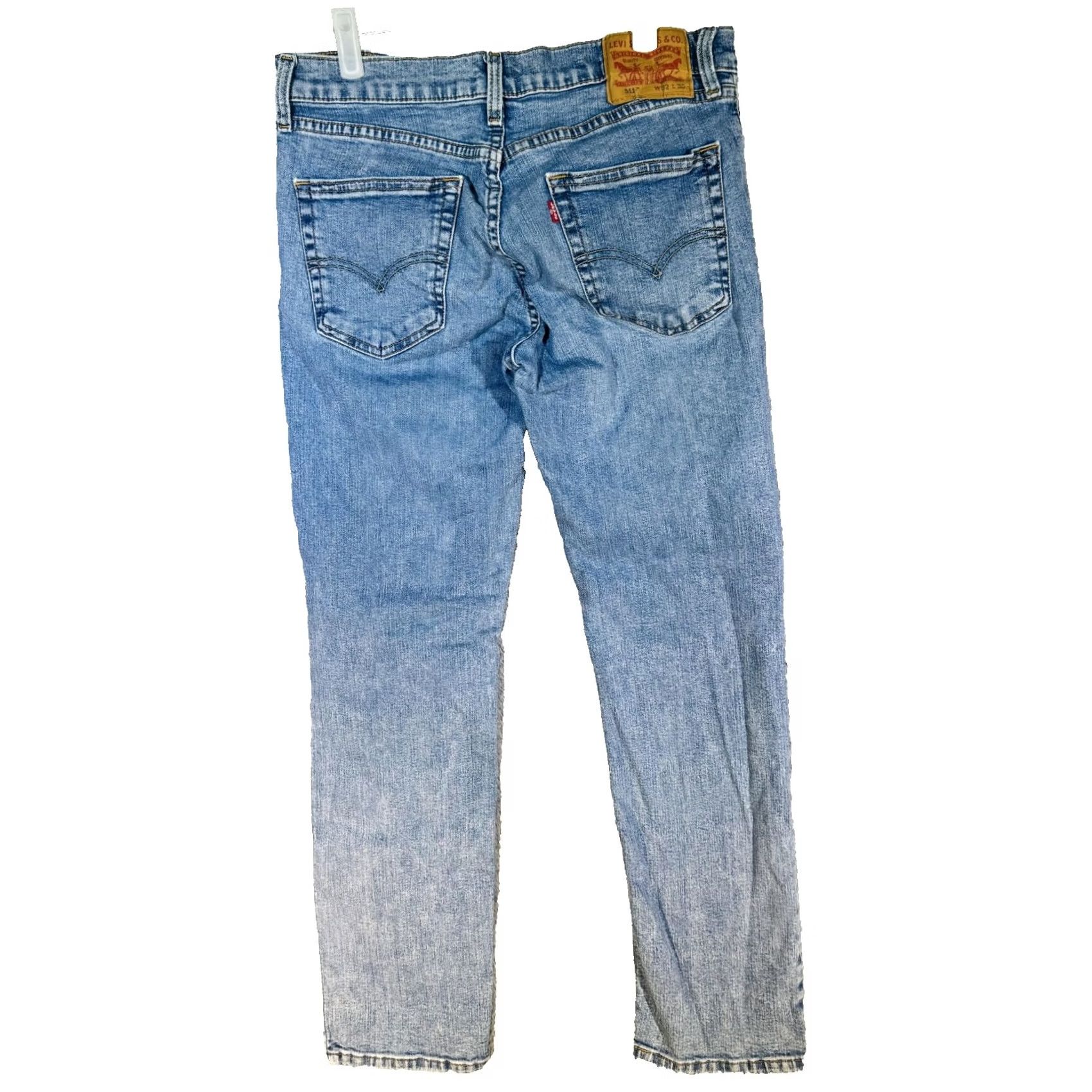 Levi's Levi's 511 Jeans Mens 32x30 Blue Light Wash Slim Tapered Stretch Denim Zip Fly Size US 32 / EU 48 - 6 Thumbnail