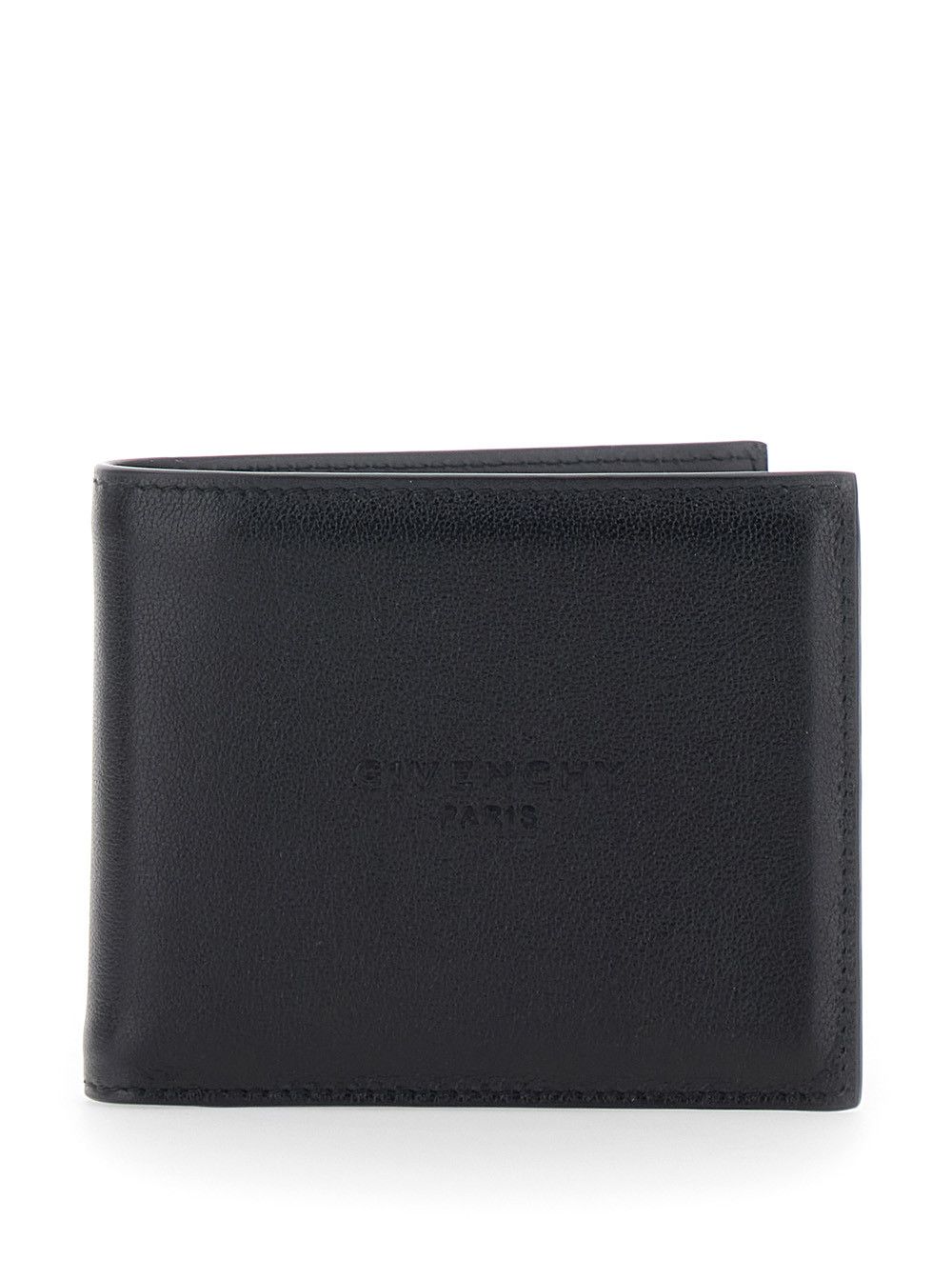 Givenchy Black Bi-Fold Wallet with Logo Lettering Embossed on the Front in Pebbled Leather for Men Size ONE SIZE - 1 Thumbnail